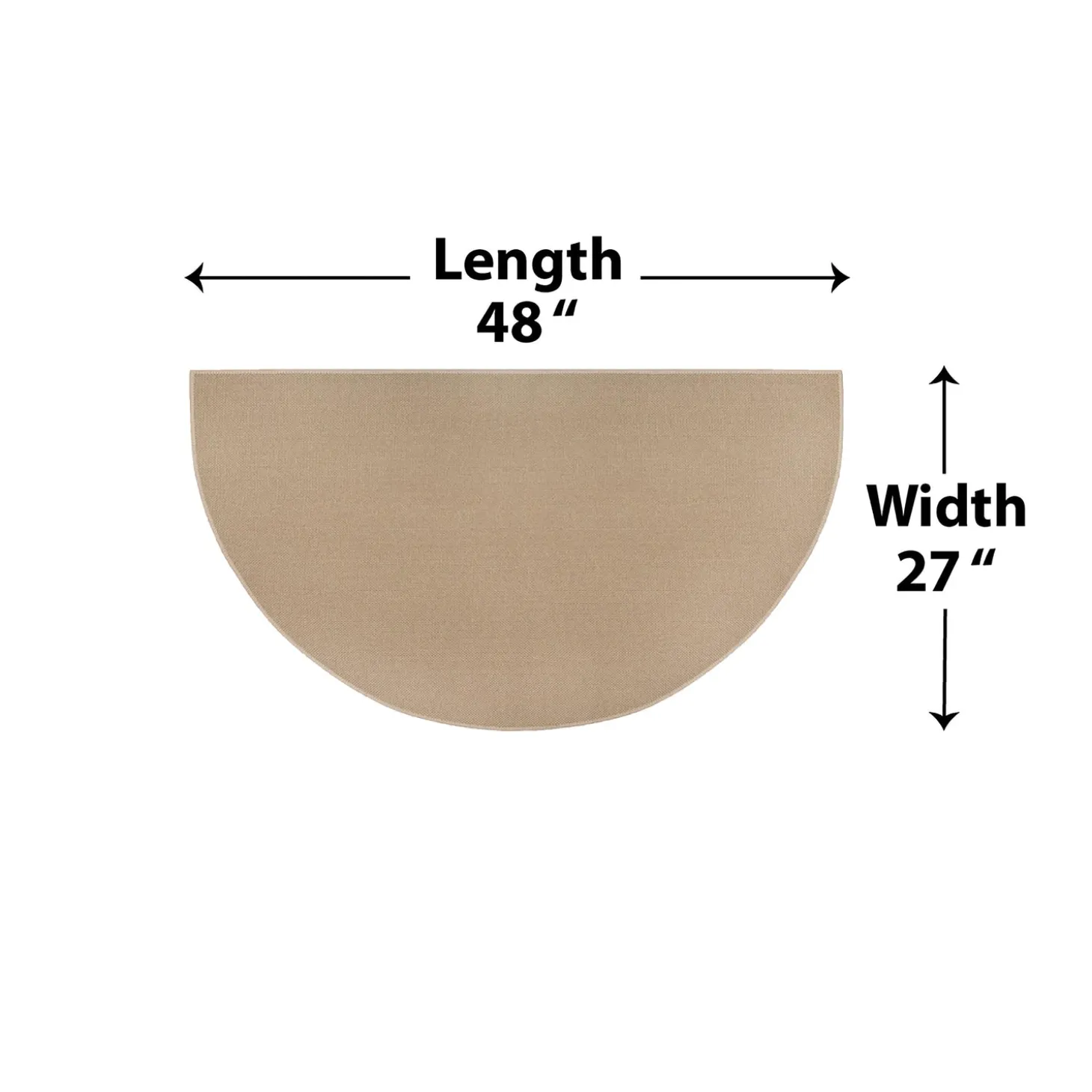 Hearth Rugs | Hearth Rugs>Plow & Hearth Flame Resistant Fiberglass Half Round Hearth Rug, 27" x 48"