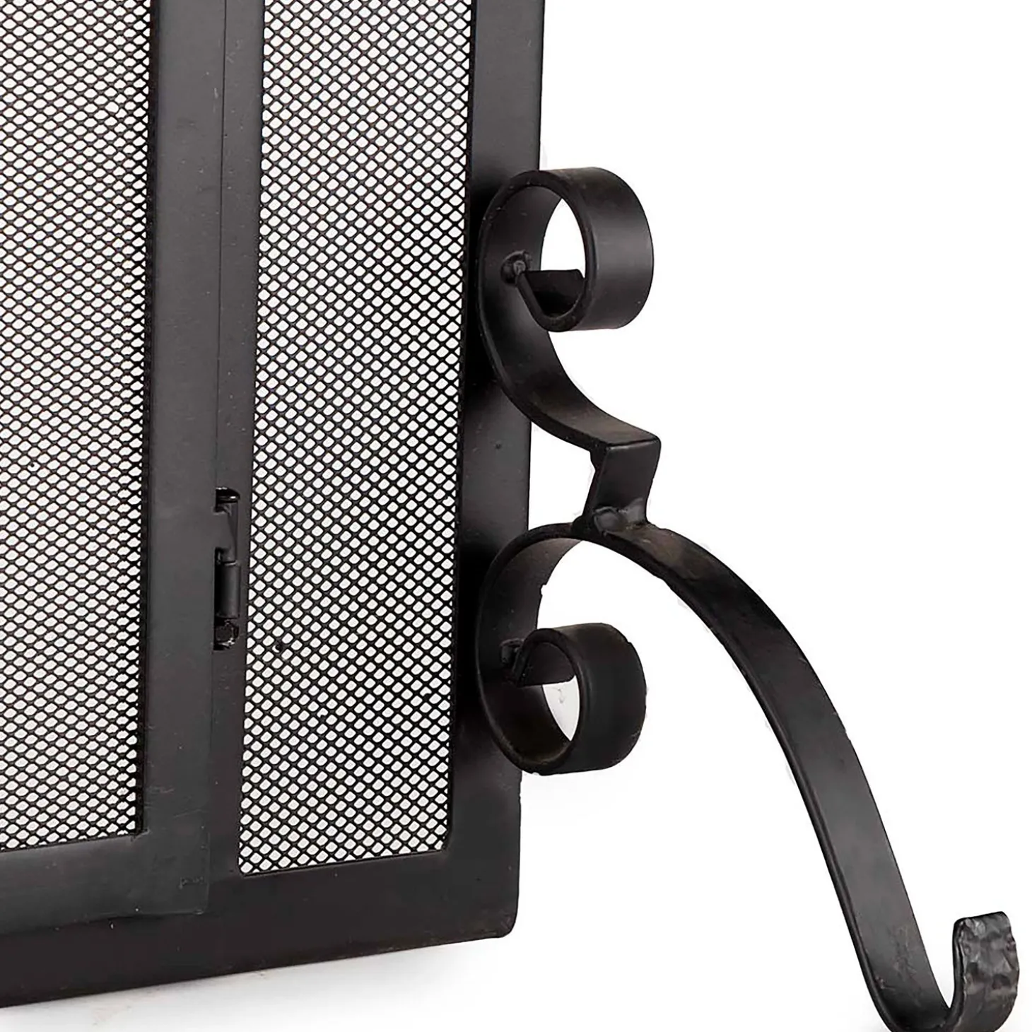 Fireplace Screens With Doors>Plow & Hearth Flat Guard Fire Screens With Doors in Solid Steel, 39"W x 31"H