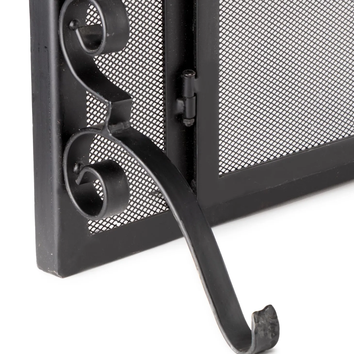 Fireplace Screens With Doors>Plow & Hearth Flat Guard Fire Screens With Doors in Solid Steel, 39"W x 31"H