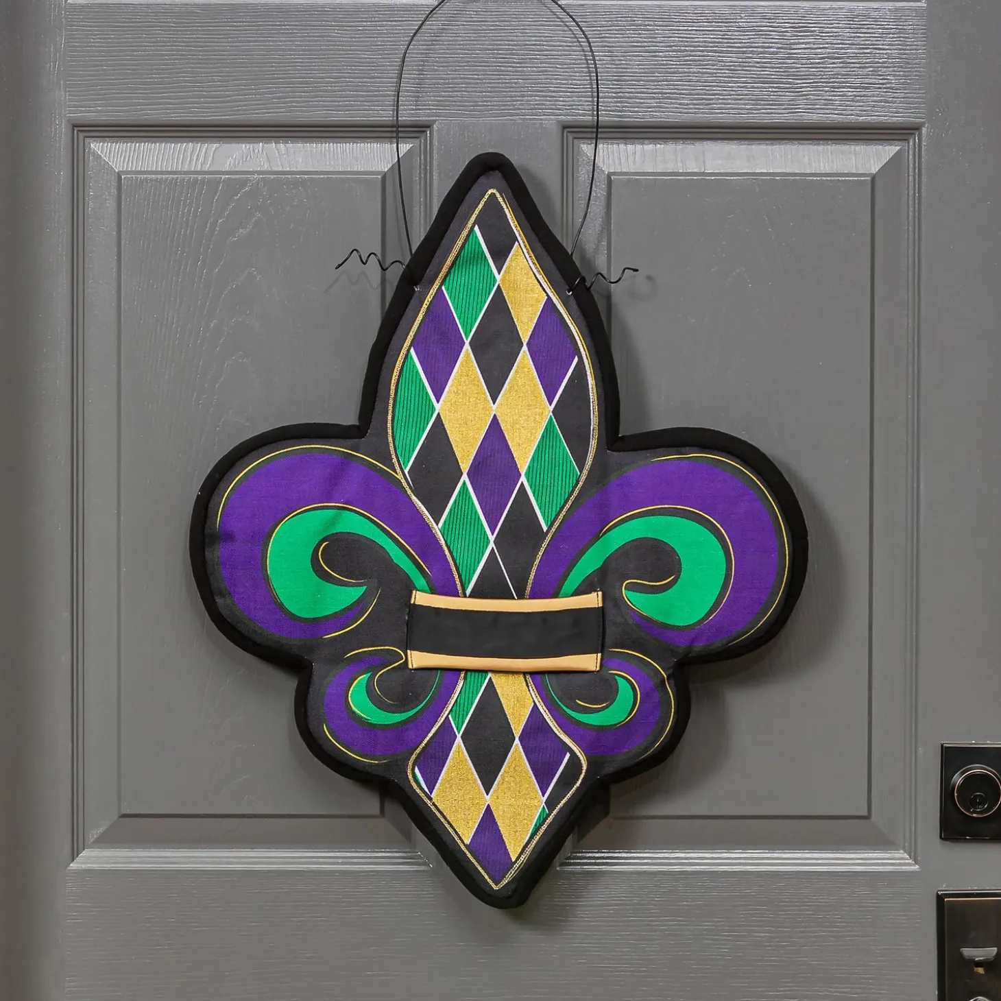 Fabric Door Hangers>Plow & Hearth Fleur de Lis Estate Door Décor