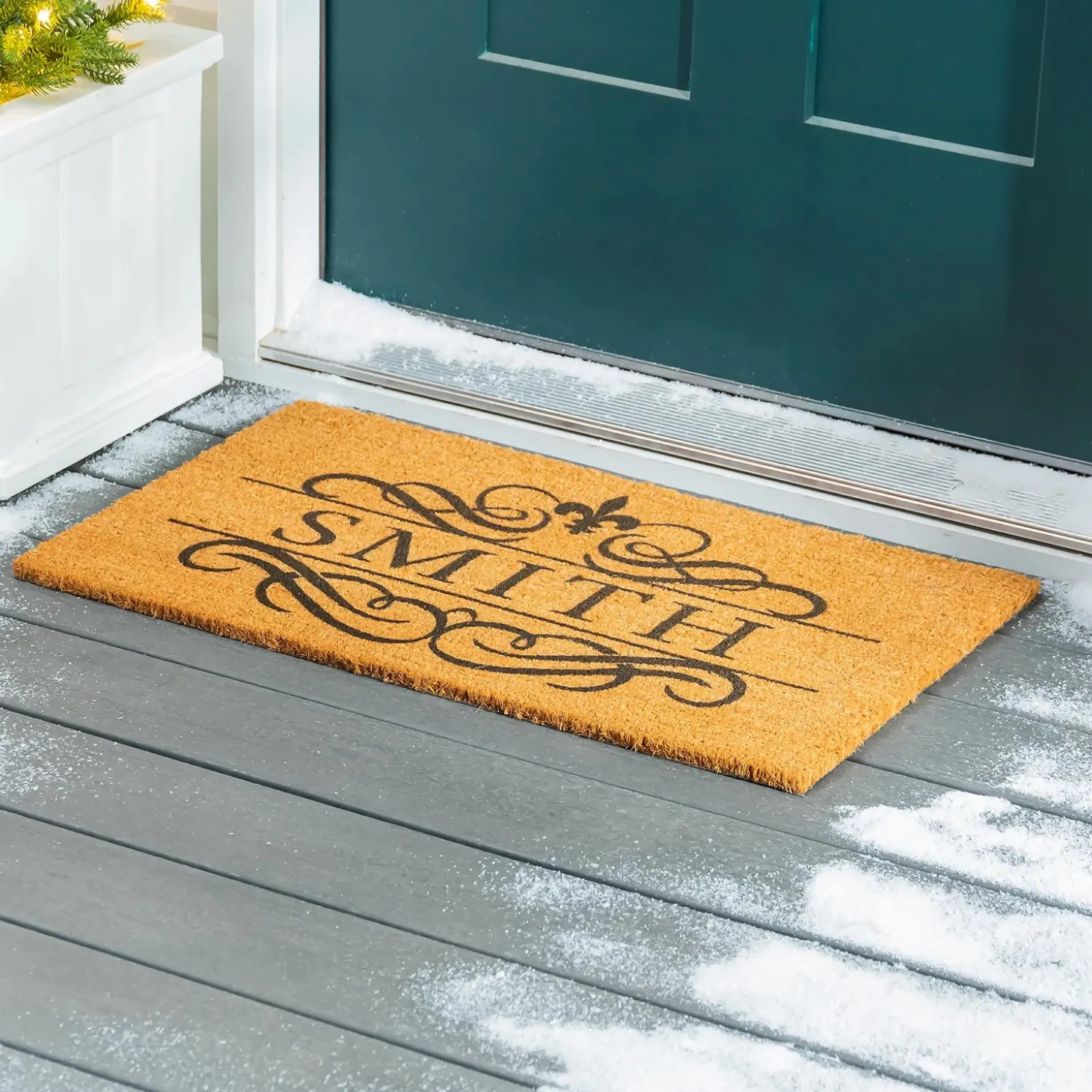 Coir Mats>Plow & Hearth Fleur De Lis Personalized Coir Door Mat, 18" x 30"
