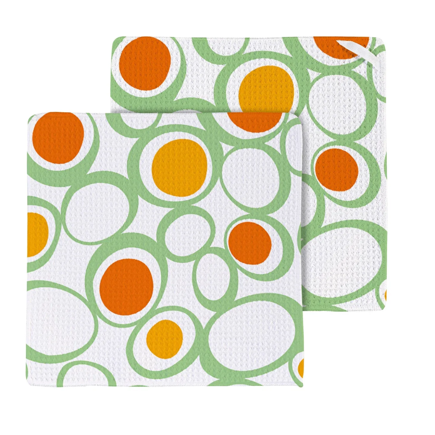 Kitchen Linens>Plow & Hearth Fruit Mosaic Quick Dry Dish Cloth, Set of 3, 10" x 10"