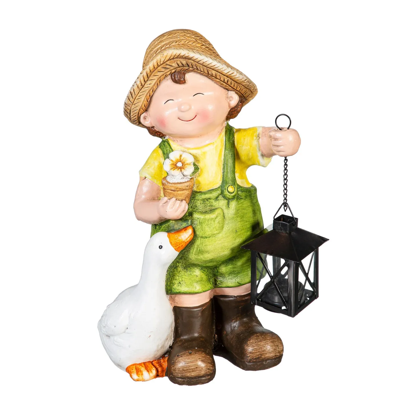 Garden Statues>Plow & Hearth Garden Boy With Duck Pal Statue, 14"H