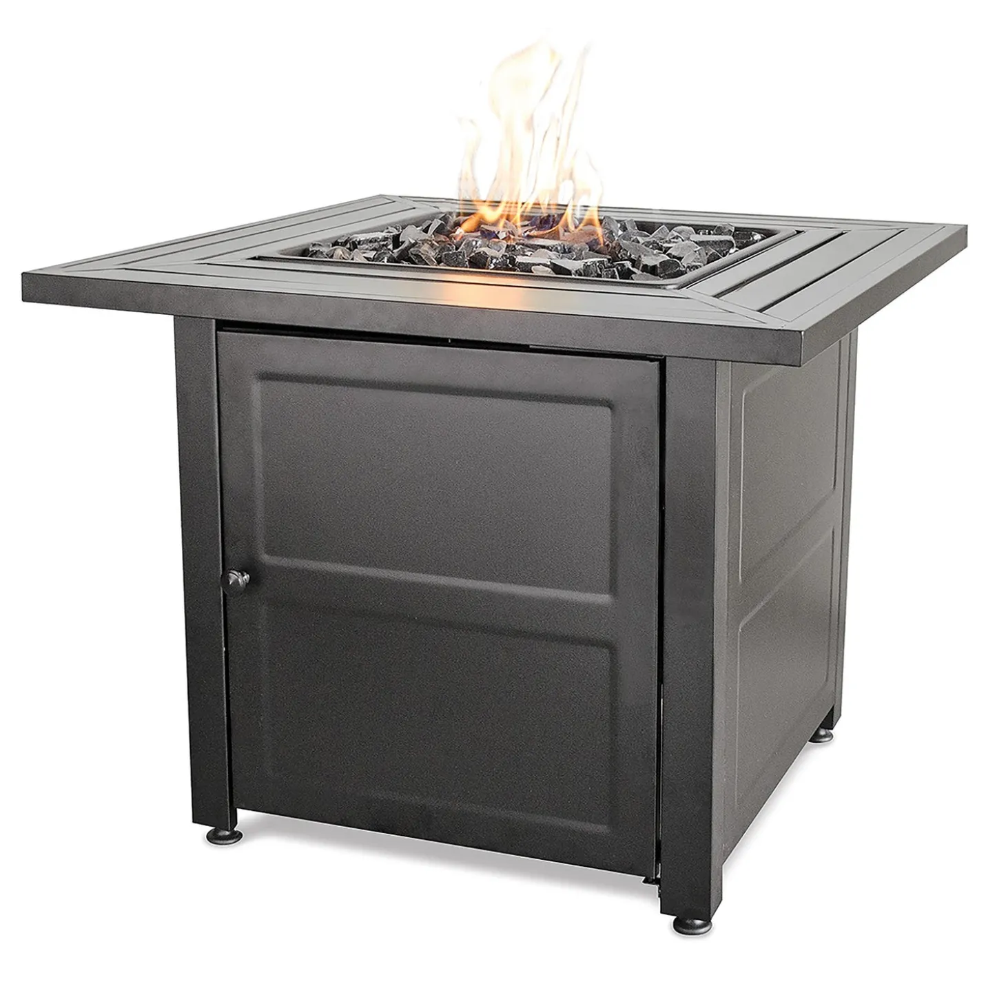 Fire Pits | Fire Pits>Plow & Hearth Gilbert Outdoor LP Gas Fire Pit with Steel Mantel