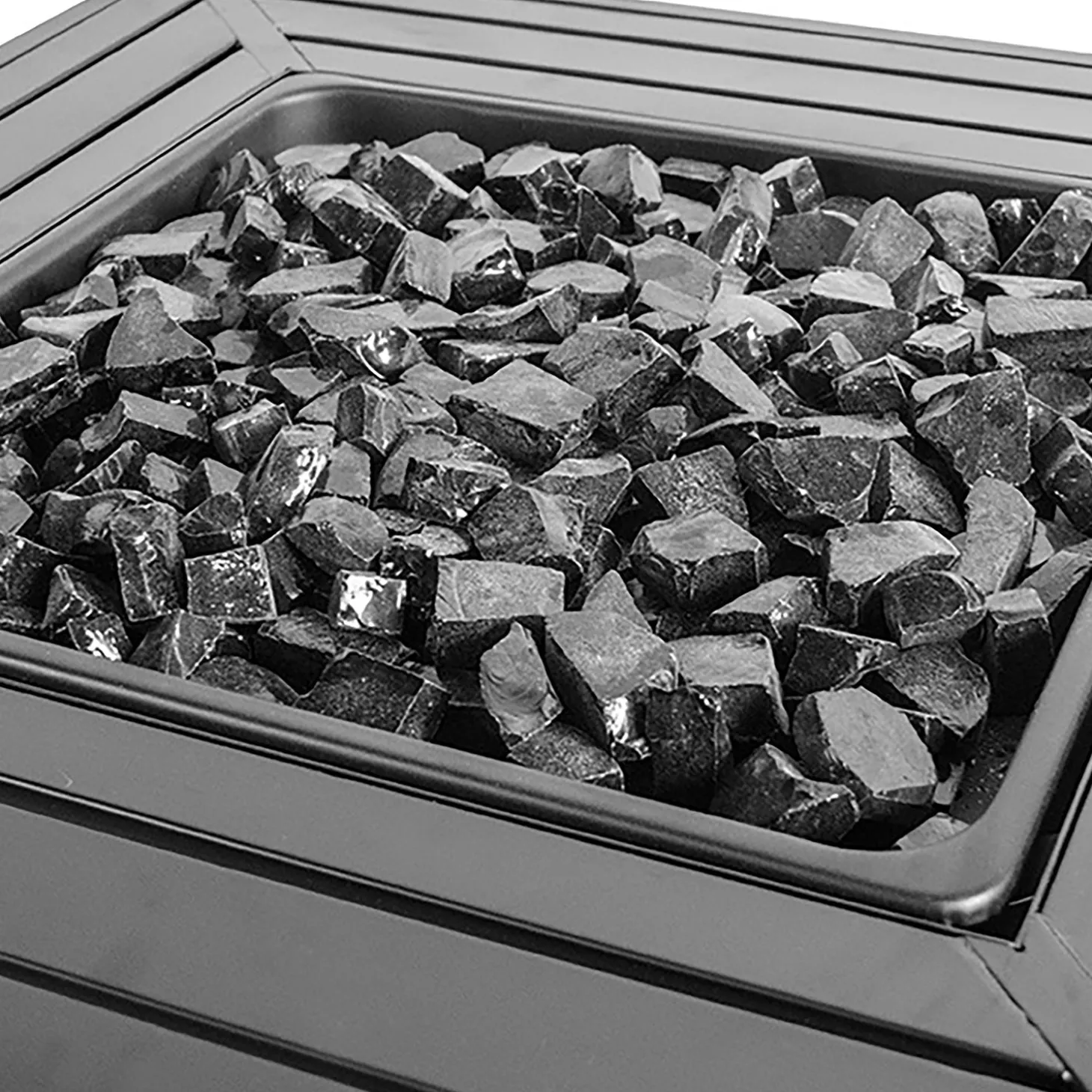 Fire Pits | Fire Pits>Plow & Hearth Gilbert Outdoor LP Gas Fire Pit with Steel Mantel