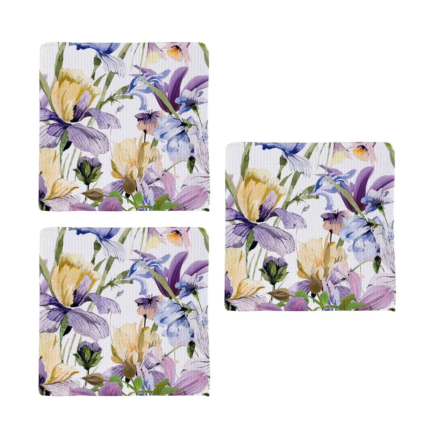 Kitchen Linens>Plow & Hearth Golden Lilac Quick Dry Dish Cloth, Set of 3, 10" x 10"