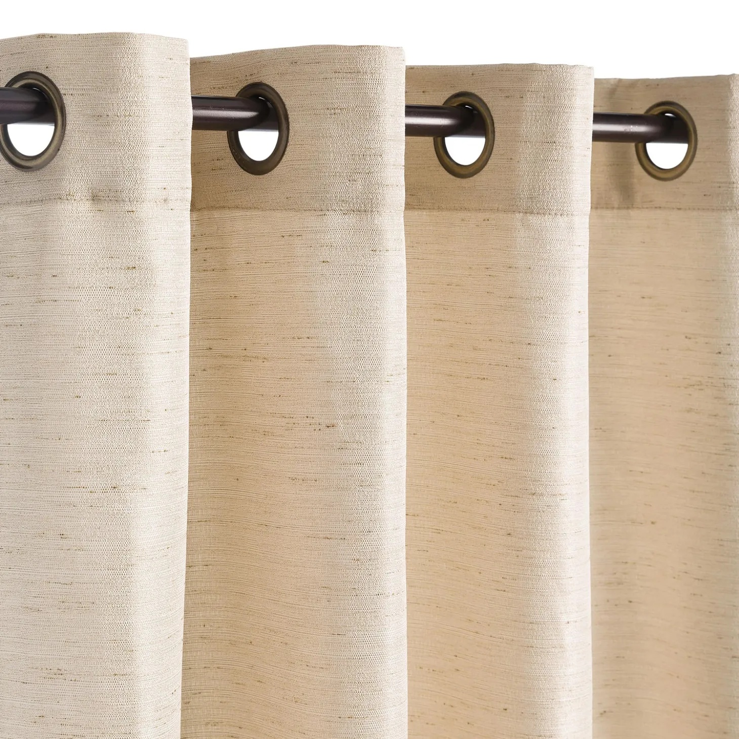 Shades & Umbrellas | Outdoor Curtains>Plow & Hearth Grasscloth Outdoor Curtain Panel with Grommet Top, 54"W x 84"L