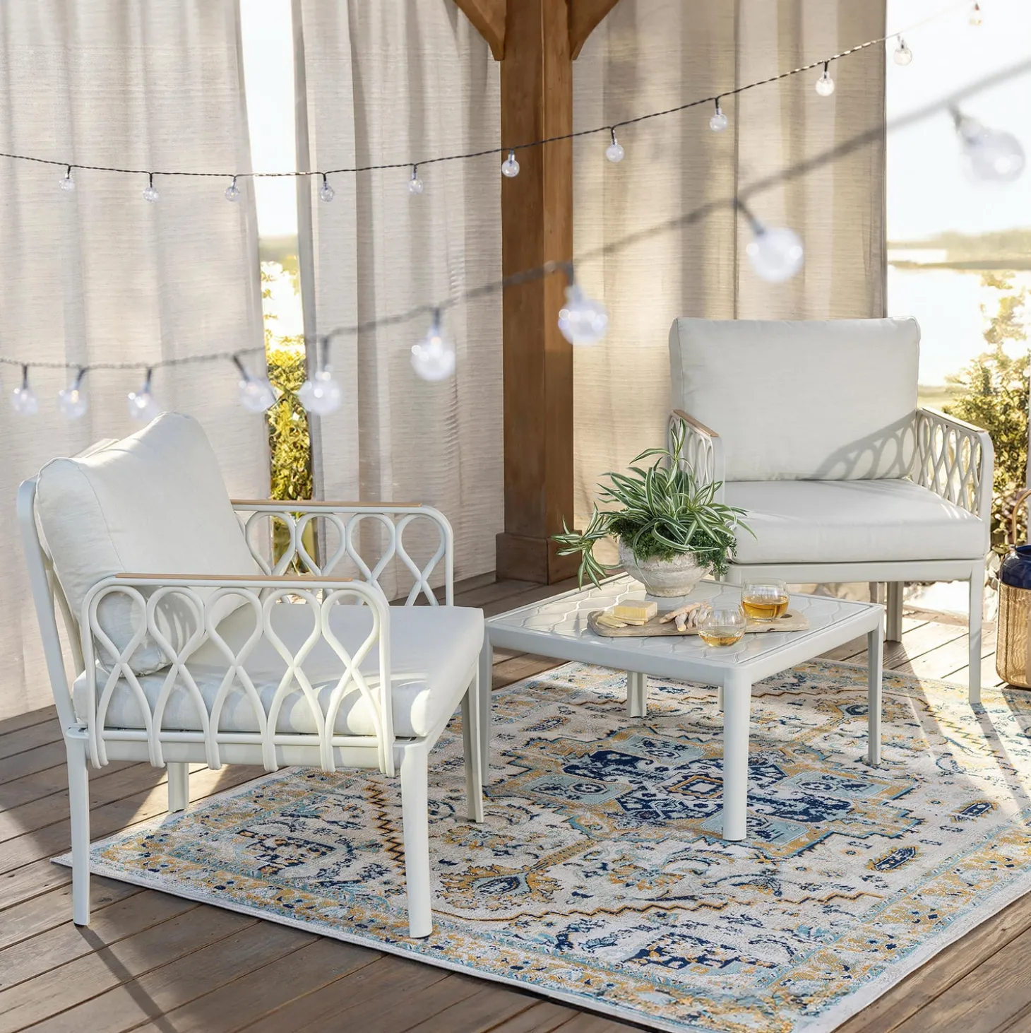 Shades & Umbrellas | Outdoor Curtains>Plow & Hearth Grasscloth Outdoor Curtain Panel with Tab Top, 54"W x 84"L