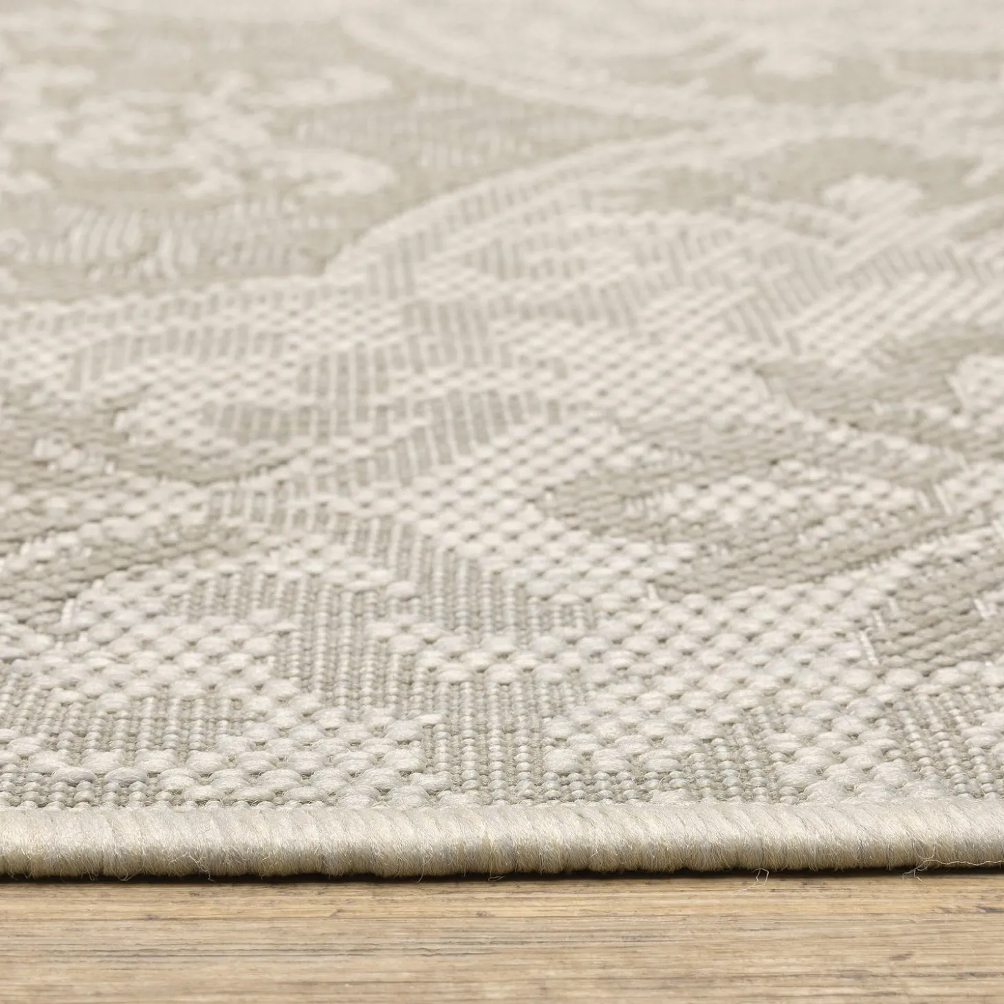 Area Rugs>Plow & Hearth Hamilton Vintage Indoor/Outdoor Rug, 7'10" x 10" Ivory