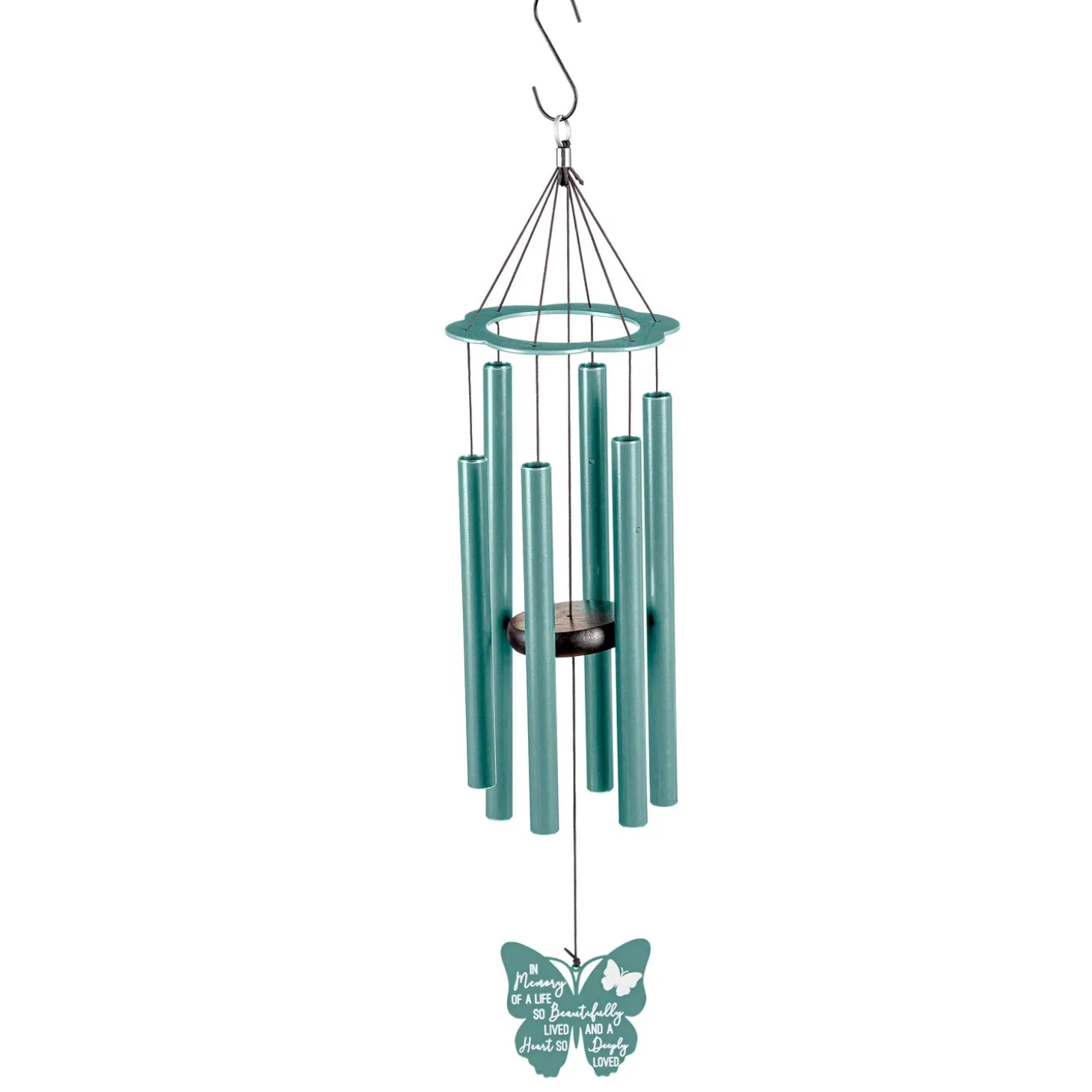 Wind Chimes & Mobiles>Plow & Hearth Hand Tuned Memorial "In Memory Of A Life So Beautifully Lived" Wind Chime