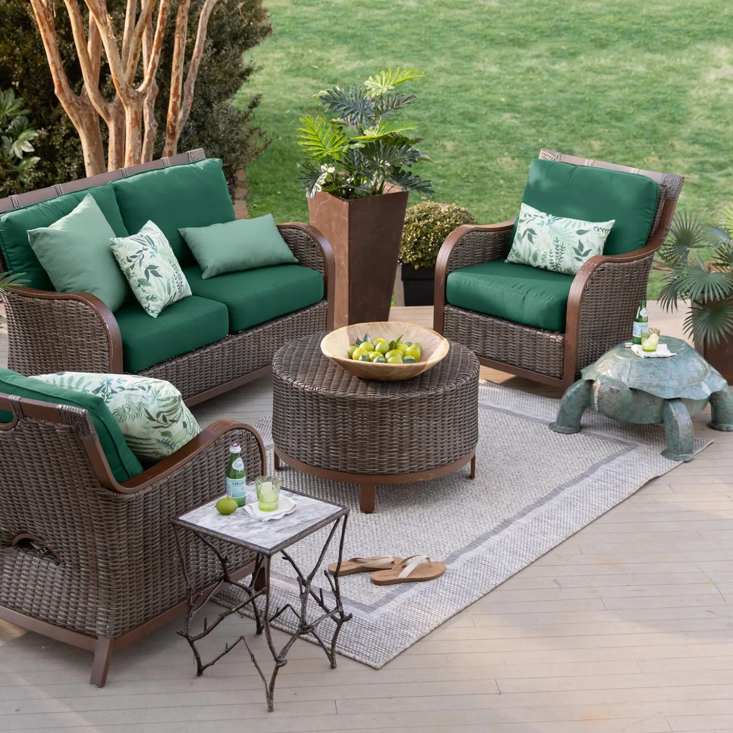 Outdoor Side Tables>Plow & Hearth Handmade Colorful Painted Turtle Metal Side Table