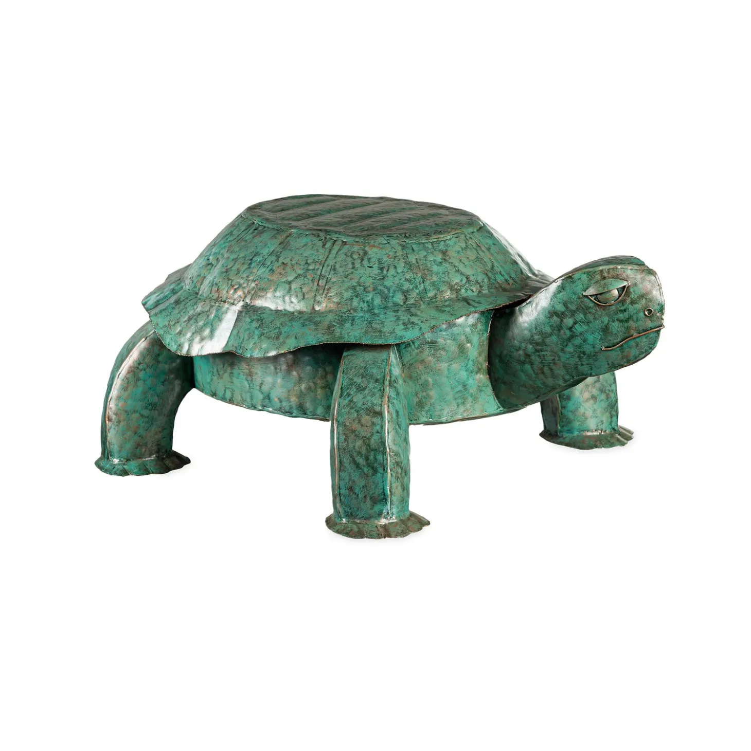 Outdoor Side Tables>Plow & Hearth Handmade Colorful Painted Turtle Metal Side Table