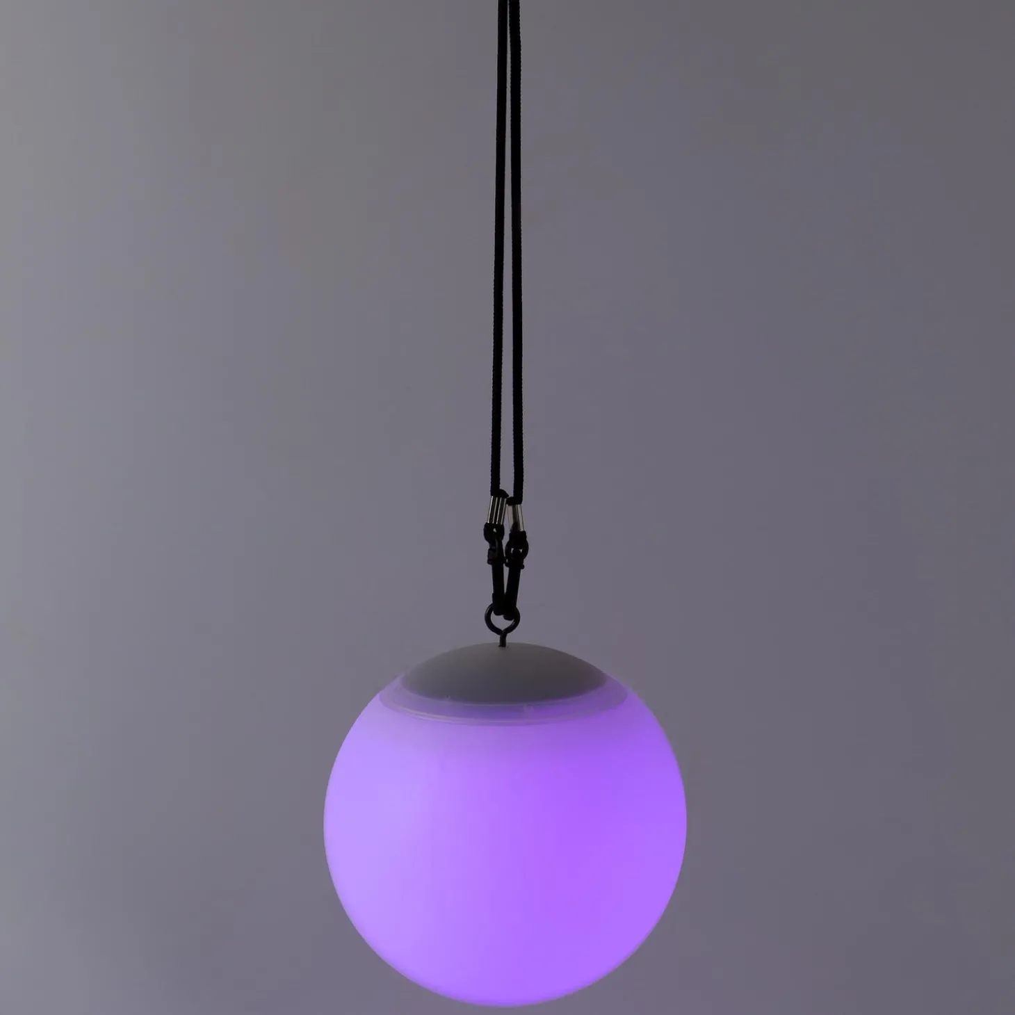 Lighted Garden Decorations | Lighted Accents>Plow & Hearth Hanging Solar Color Changing Sphere Light Black