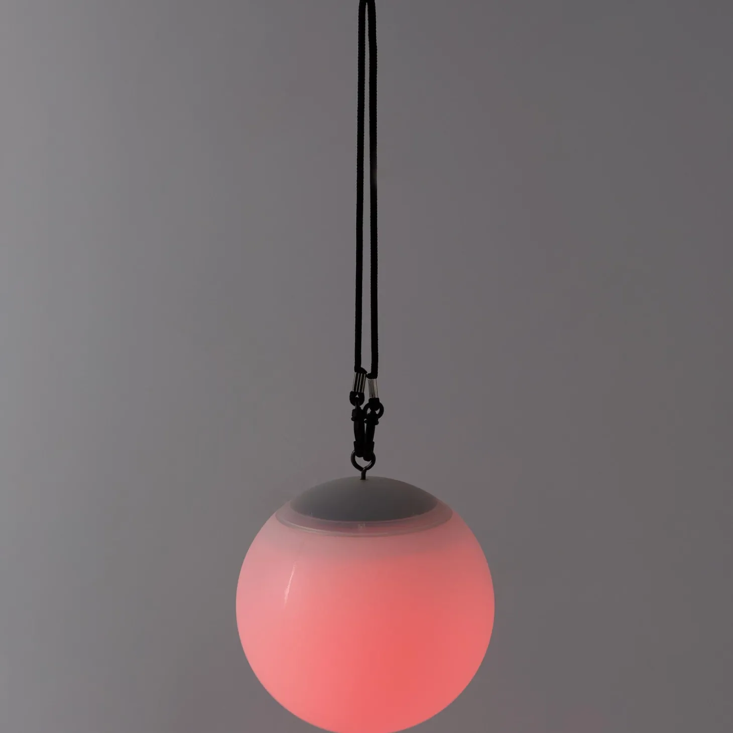 Lighted Garden Decorations | Lighted Accents>Plow & Hearth Hanging Solar Color Changing Sphere Light Black