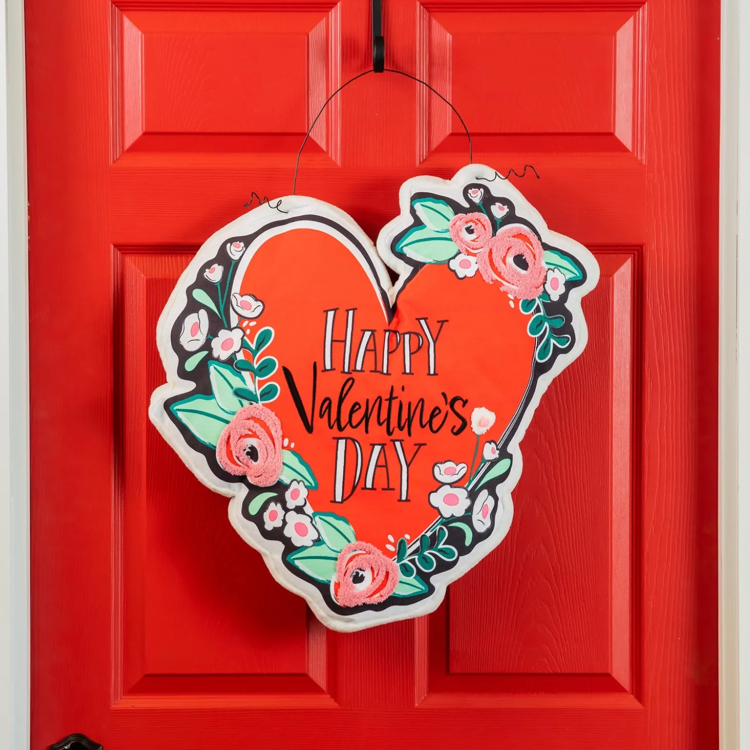 Fabric Door Hangers>Plow & Hearth Happy Valentine's Day Estate Door Décor