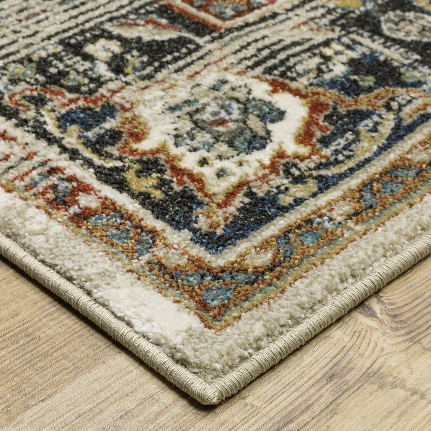 Area Rugs>Plow & Hearth Heartland Medallion Rug, 9'10" x 12'10" Beige