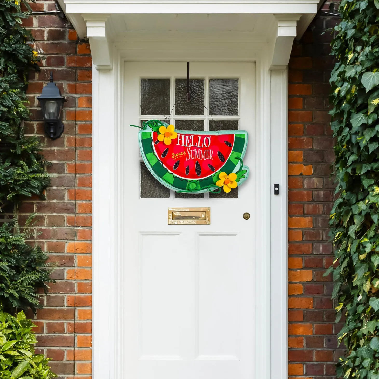 Fabric Door Hangers>Plow & Hearth Hello Sweet Summer Watermelon Estate Door Decor