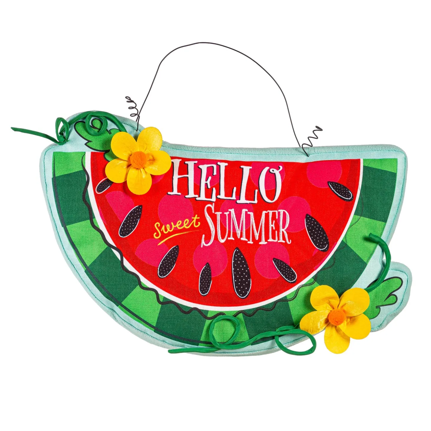 Fabric Door Hangers>Plow & Hearth Hello Sweet Summer Watermelon Estate Door Decor