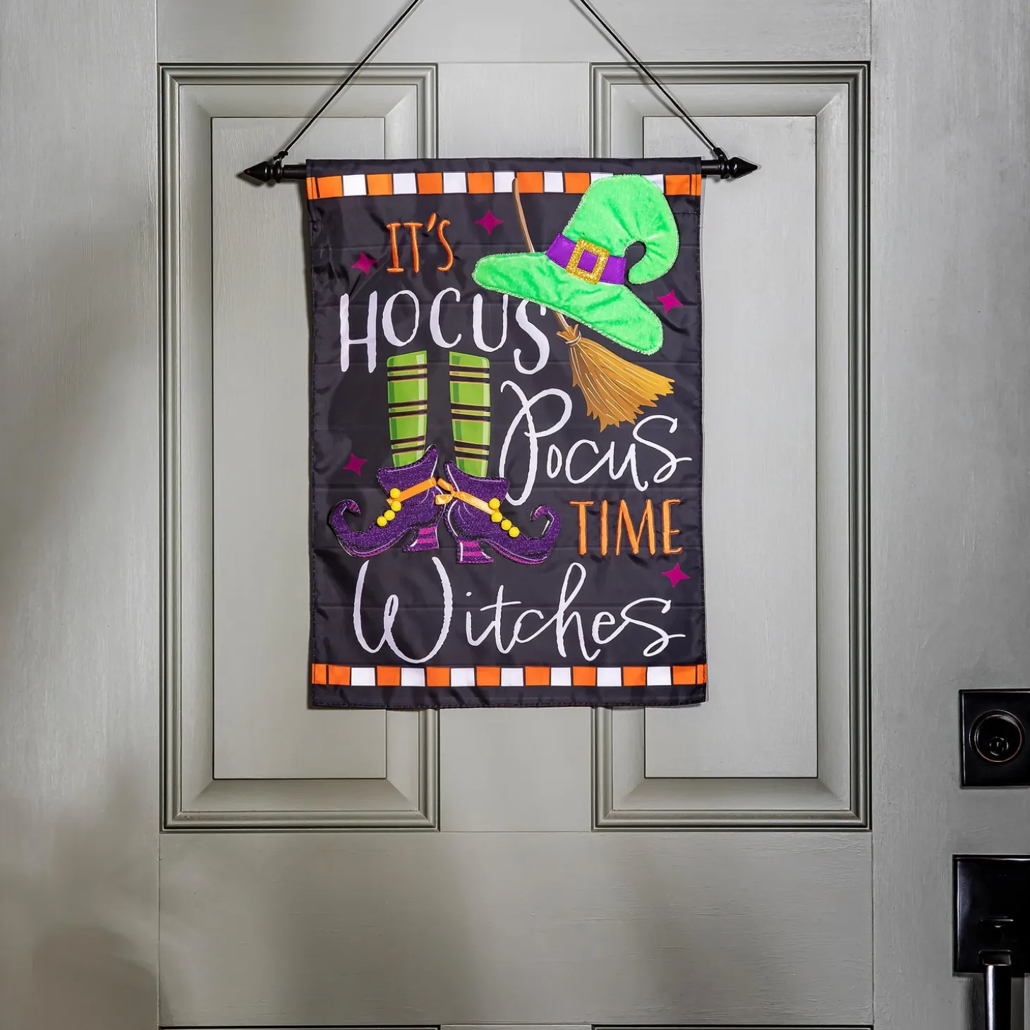 Garden Flags>Plow & Hearth Hocus Pocus Time Applique Garden Flag