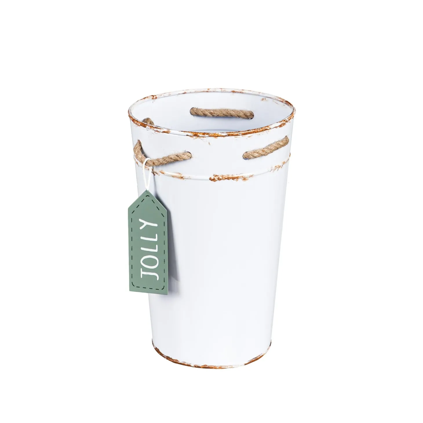 Planters & Plant Stands>Plow & Hearth Holiday Poinsettia Planter, French Bucket with Holiday Tag, Set of 3