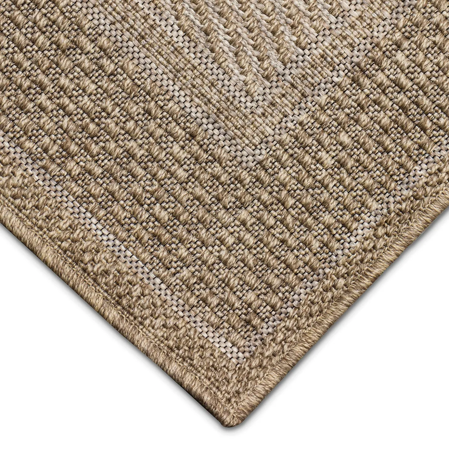 Area Rugs>Plow & Hearth Indoor/Outdoor Beachcomber Border Rug, 6'6" x 9'4" Natural
