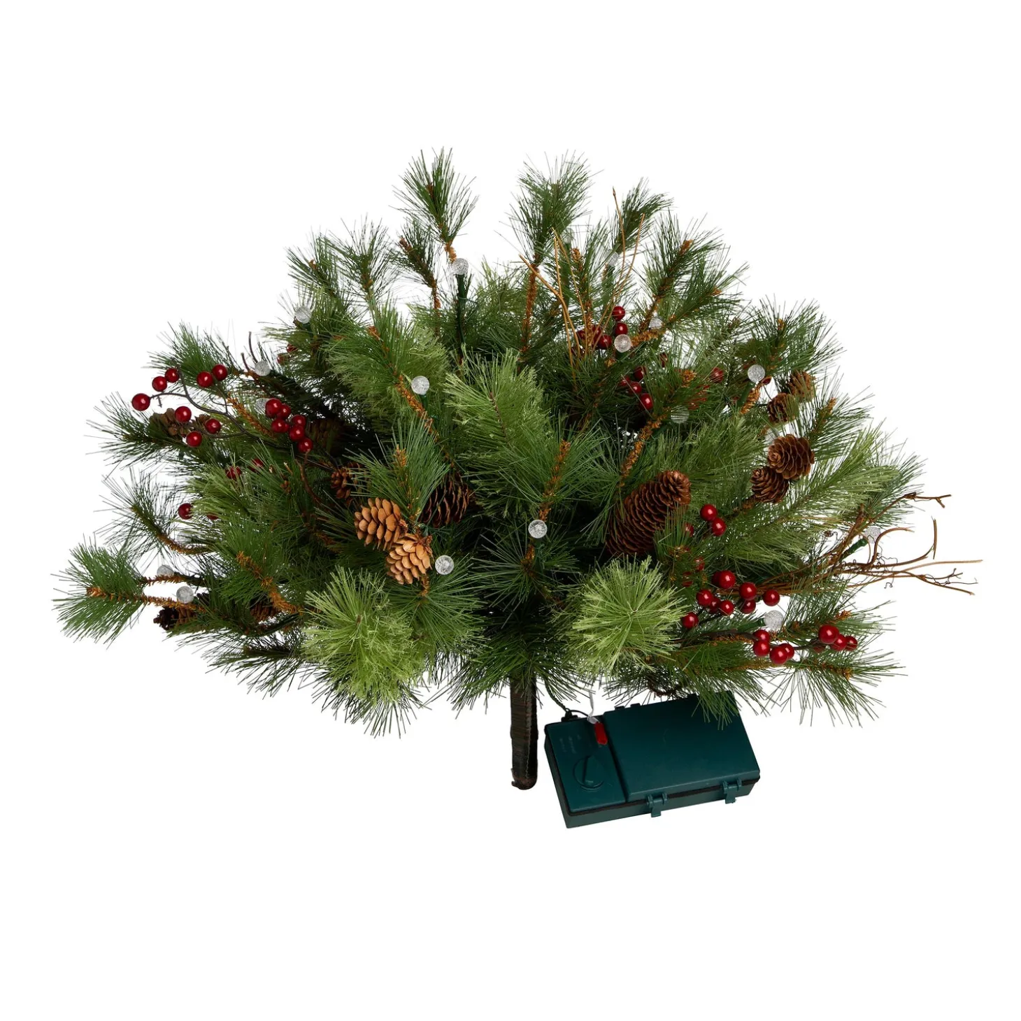 Faux Flowers & Plants | Lighted Accents>Plow & Hearth Indoor/Outdoor Blue Ridge Urn Filler with Battery-Operated Dual-Function Lights