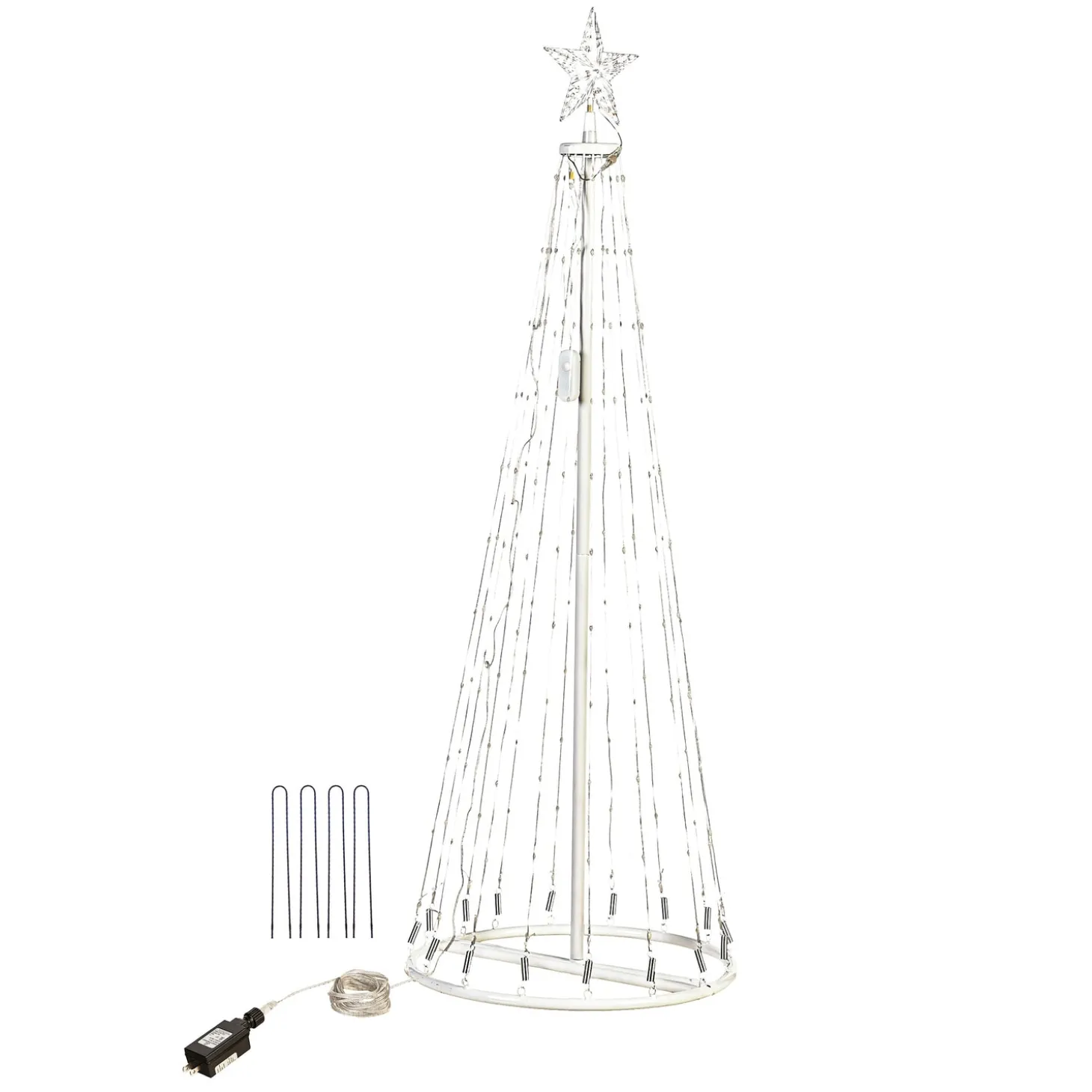 Lighted Trees & Garlands>Plow & Hearth Indoor/Outdoor Christmas Tree Cone with Multicolor Lights, Small