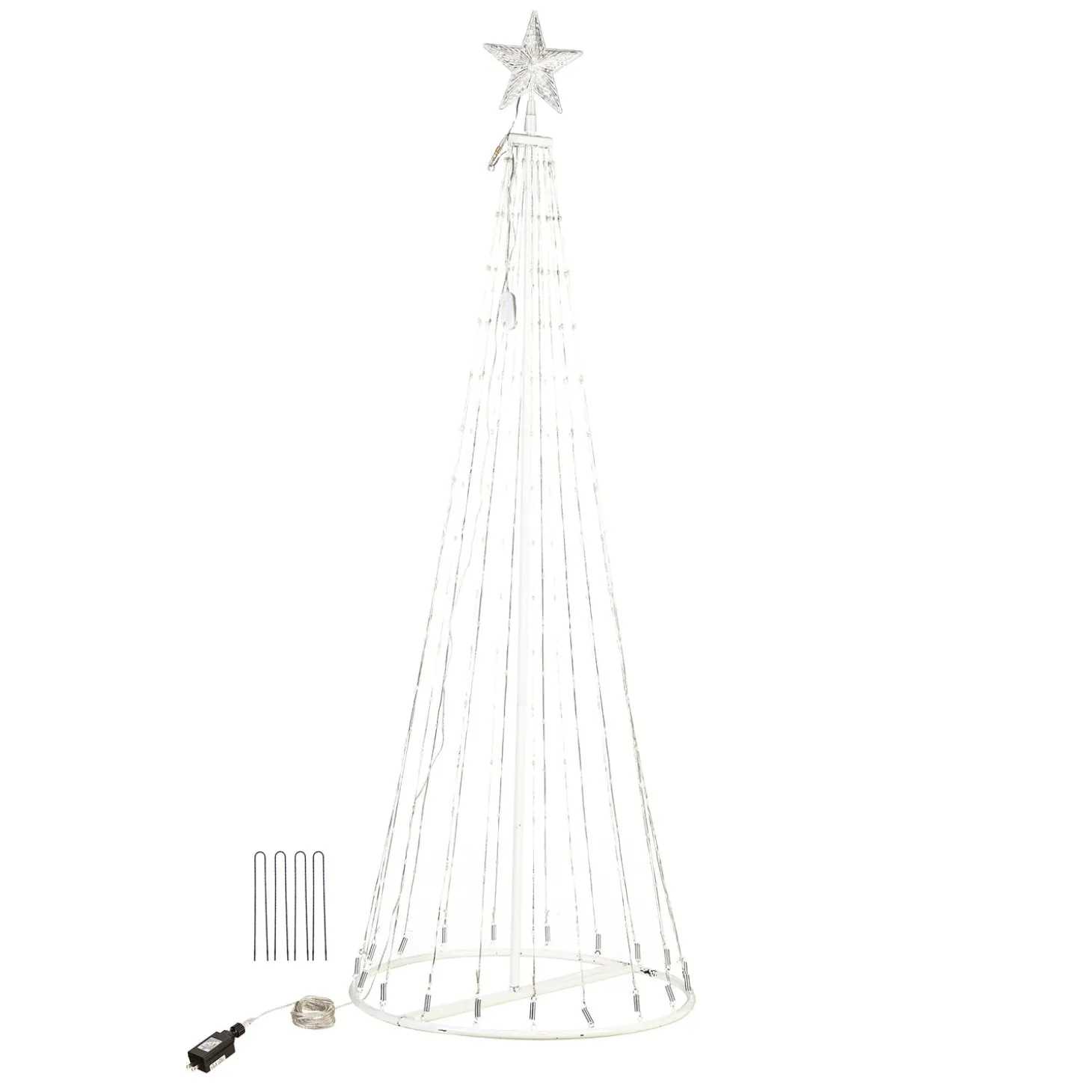 Lighted Trees & Garlands>Plow & Hearth Indoor/Outdoor Christmas Tree Cone with Multicolor Lights, Tall