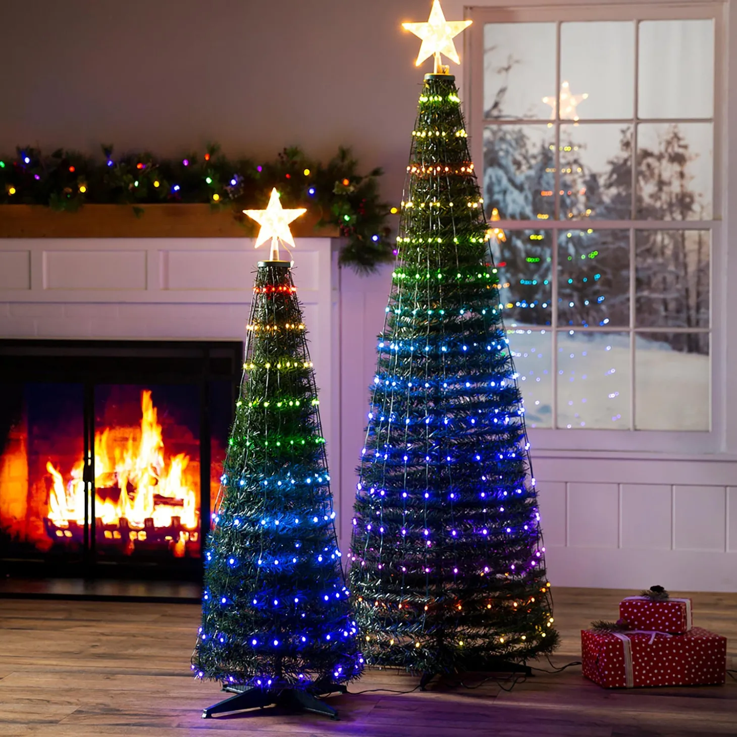 Lighted Trees & Garlands>Plow & Hearth Indoor/Outdoor Christmas Tree With Multicolor Lights, 71"