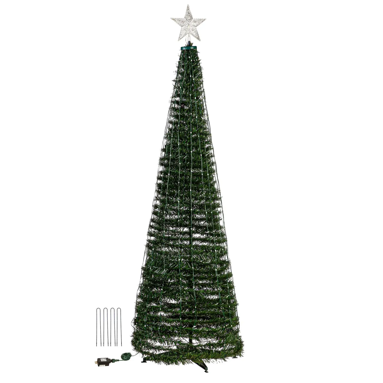 Lighted Trees & Garlands>Plow & Hearth Indoor/Outdoor Christmas Tree With Multicolor Lights, 71"