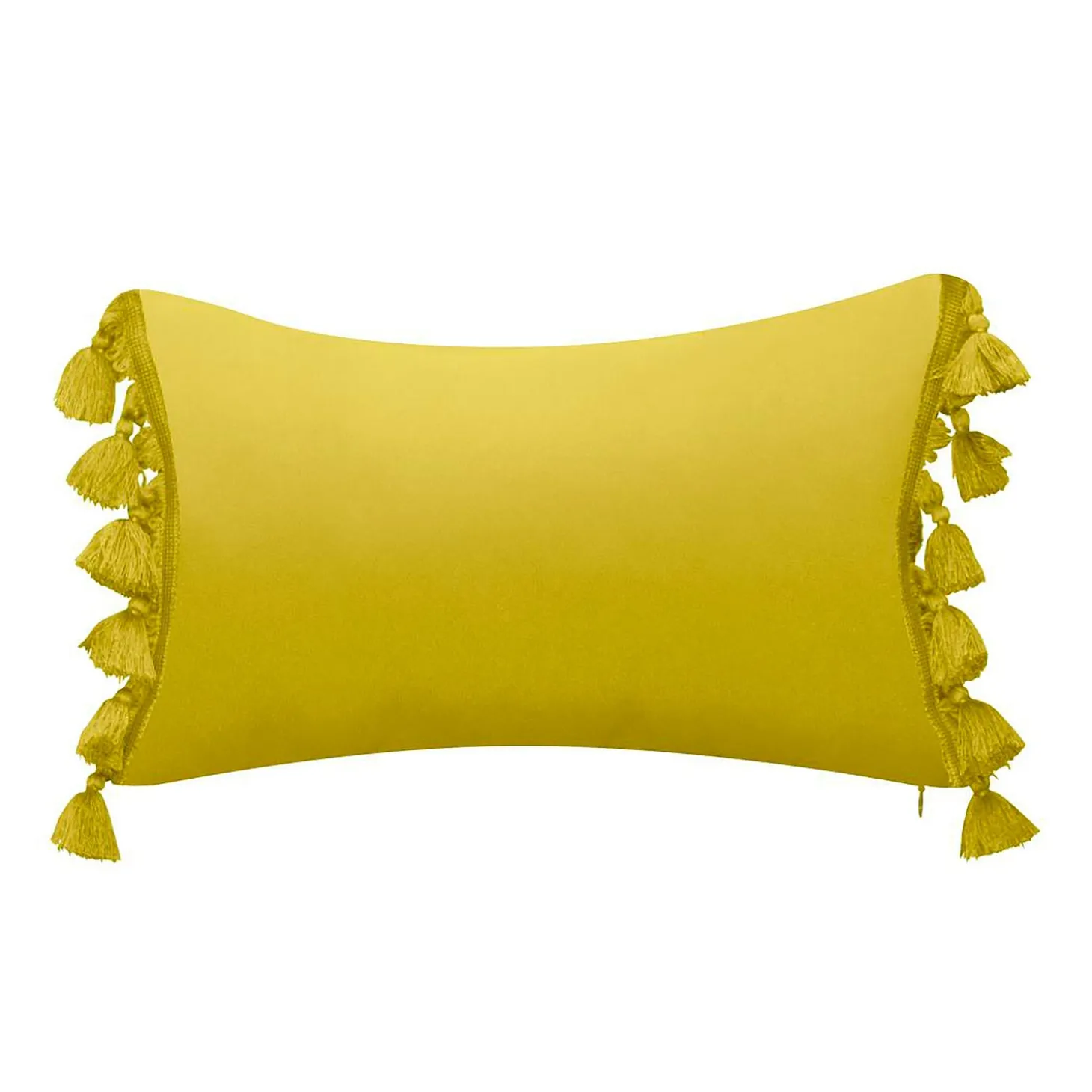 Outdoor Throw Pillows | Decorative Pillows>Plow & Hearth Indoor/Outdoor Colorblock Tassel Lumbar Pillow Citron