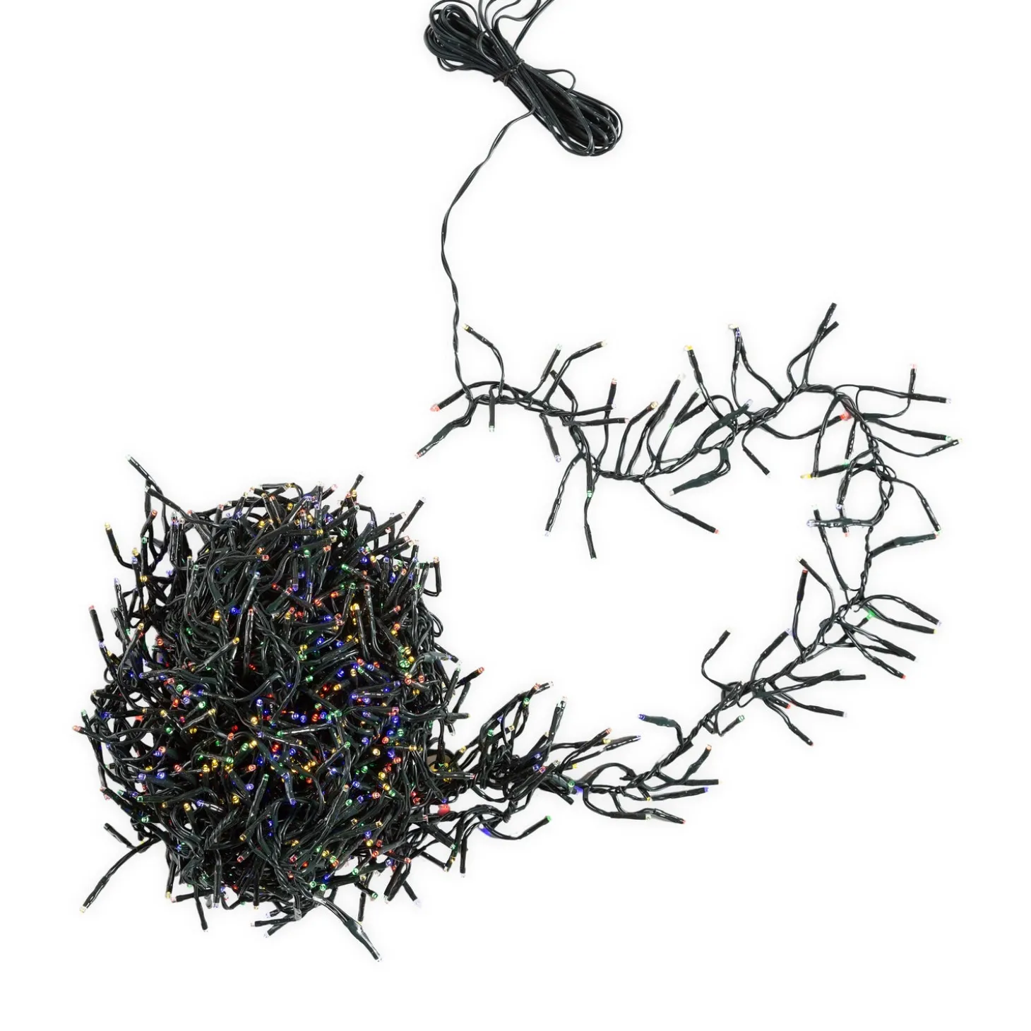 String Lights>Plow & Hearth Indoor/Outdoor Electric Cluster Lights with 1128 Multi-Color LEDs; 32'L