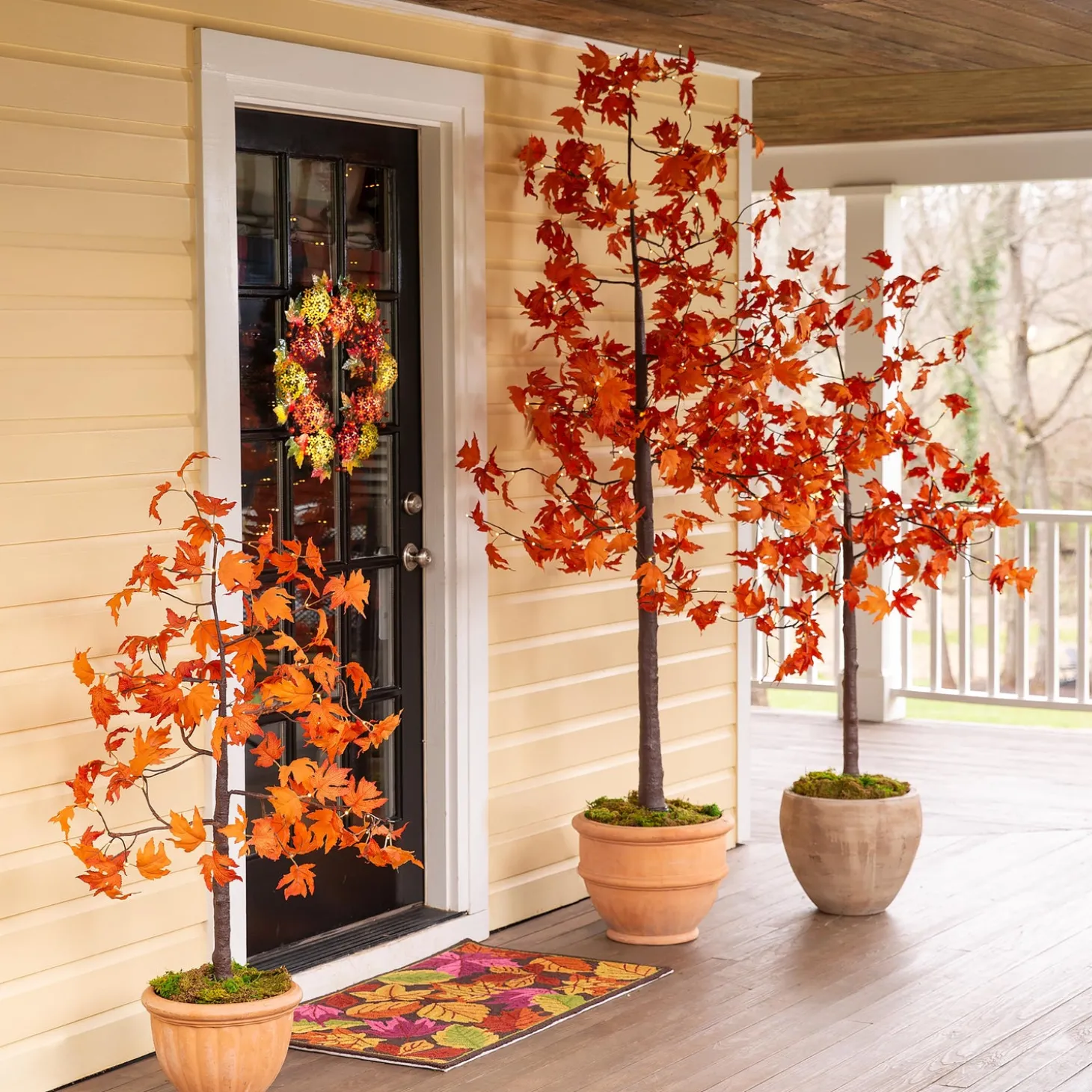 Lighted Trees & Garlands>Plow & Hearth Indoor/Outdoor Electric Lighted Maple Tree, 6'H with 96 Lights