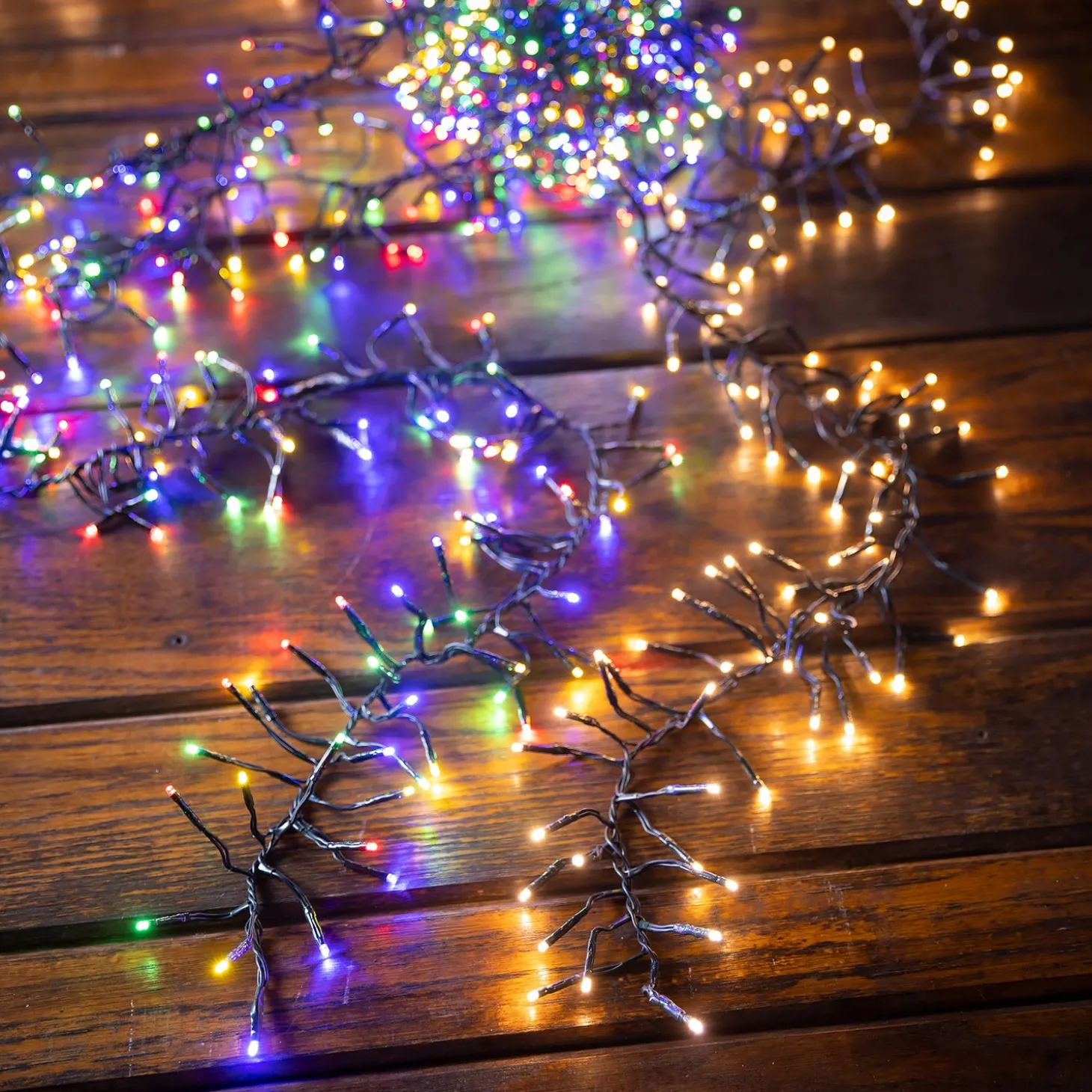 String Lights>Plow & Hearth Indoor/Outdoor Electric String Lights with 1000 Multicolor LEDs; 73'L