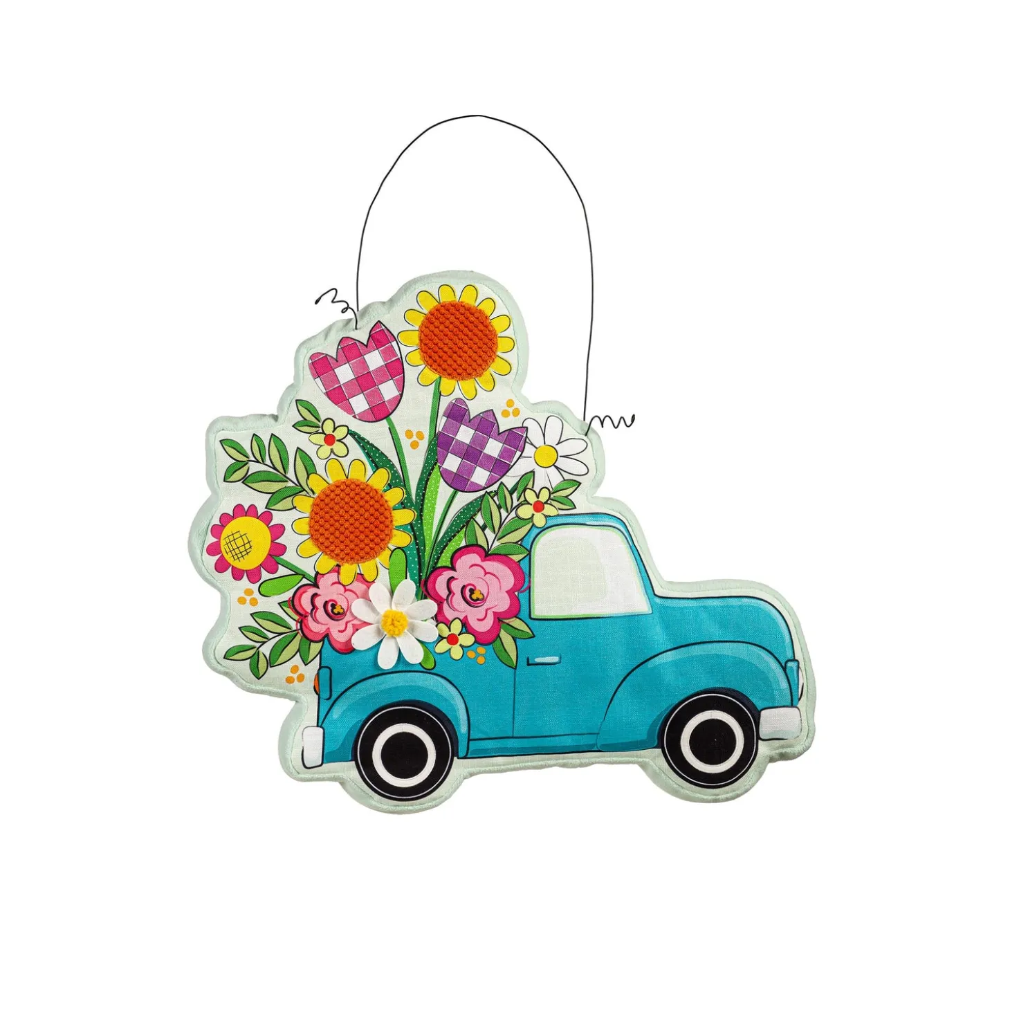 Fabric Door Hangers>Plow & Hearth Indoor/Outdoor Flower Truck Estate Door Décor
