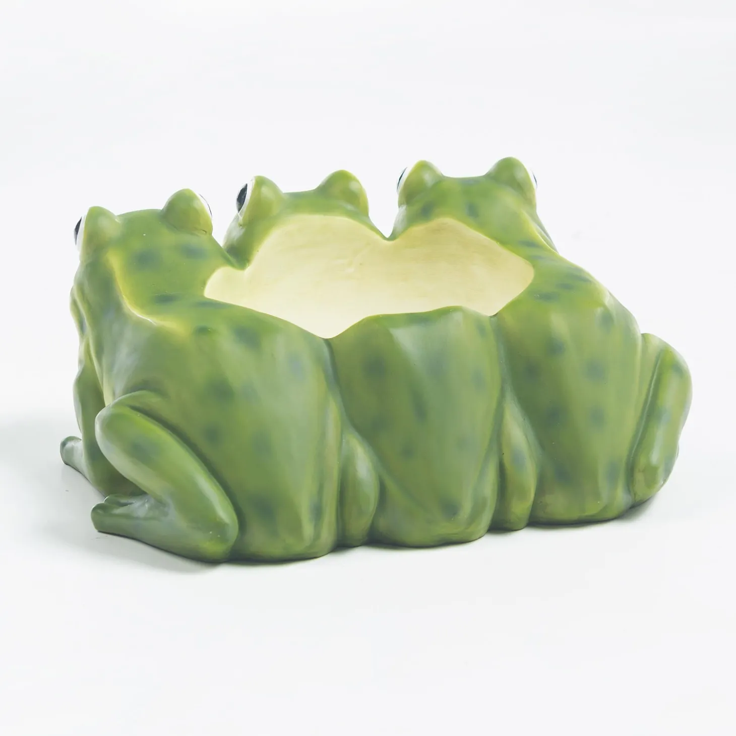 Planters & Plant Stands>Plow & Hearth Indoor/Outdoor Frogs Triplets Planter for Flowers or Herbs