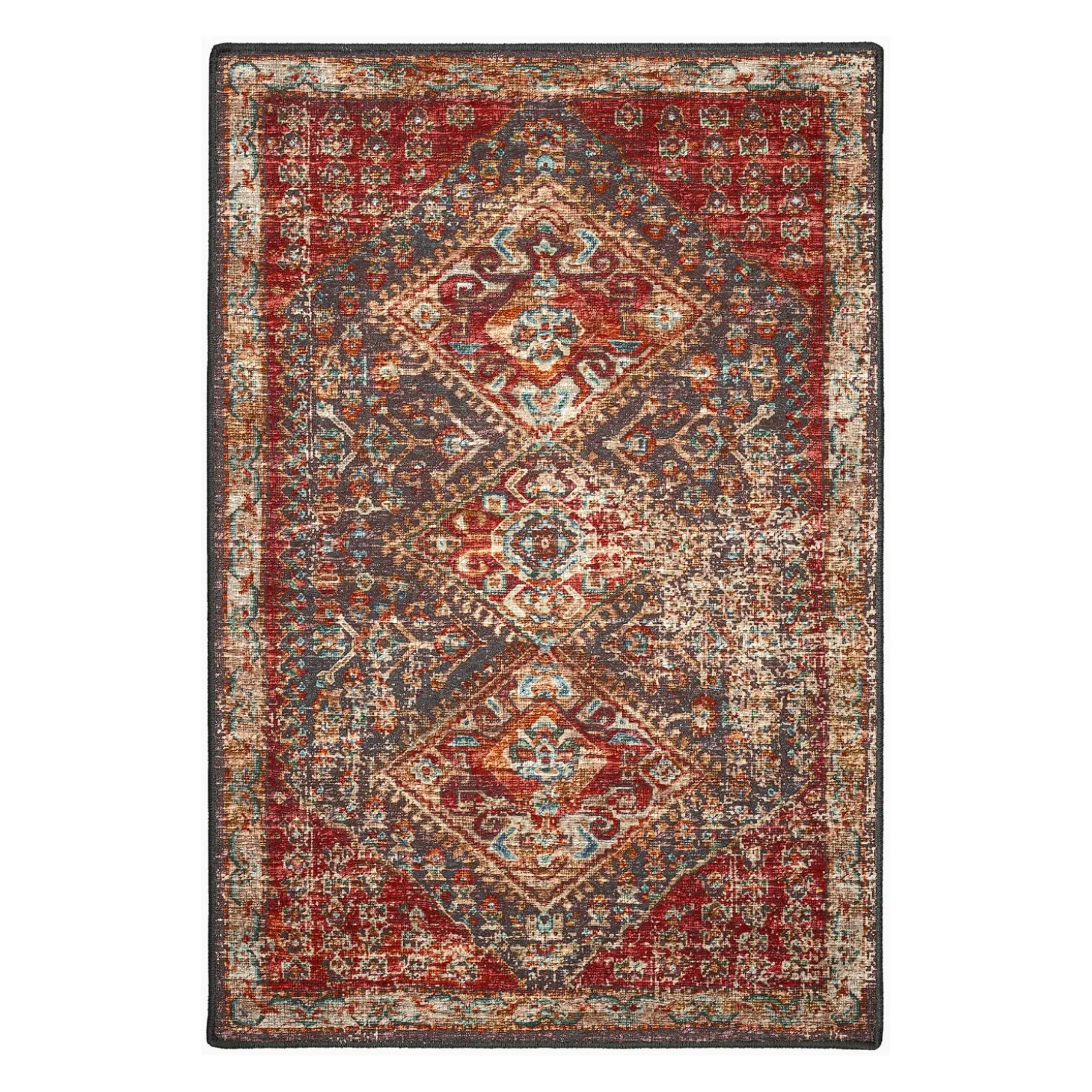 Area Rugs>Plow & Hearth Indoor/Outdoor Graves Mill Harlequin Rug, 2'6" x 10' Runner