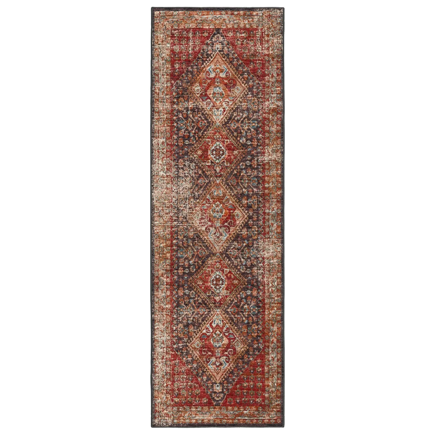 Area Rugs>Plow & Hearth Indoor/Outdoor Graves Mill Harlequin Rug, 2'6" x 8' Runner