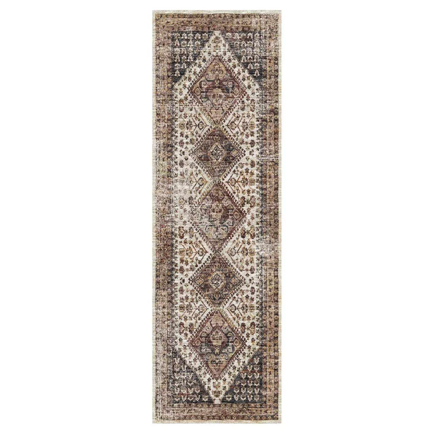 Area Rugs>Plow & Hearth Indoor/Outdoor Graves Mill Harlequin Rug, 2'6" x 10' Runner