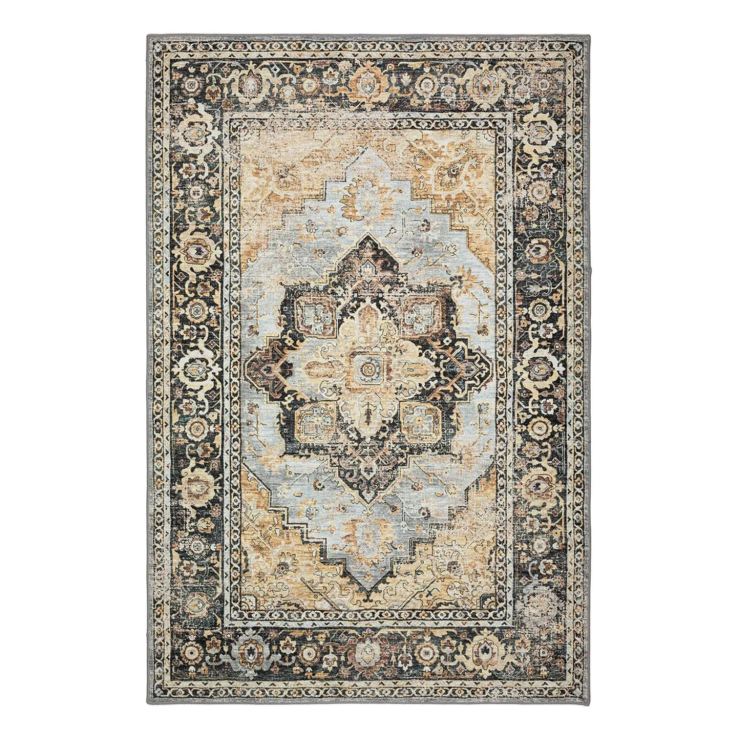 Area Rugs>Plow & Hearth Indoor/Outdoor Graves Mill Medallion Rug, 2'6" x 12' Runner