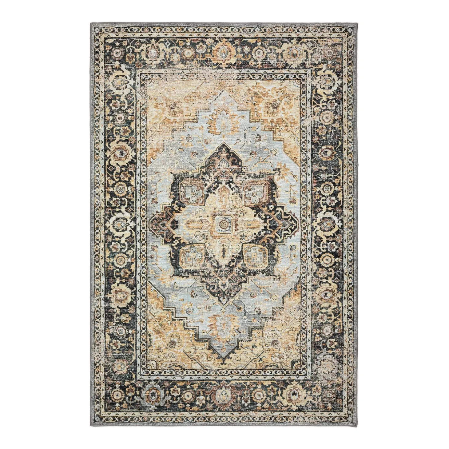 Area Rugs>Plow & Hearth Indoor/Outdoor Graves Mill Medallion Rug, 2'6" x 12' Runner