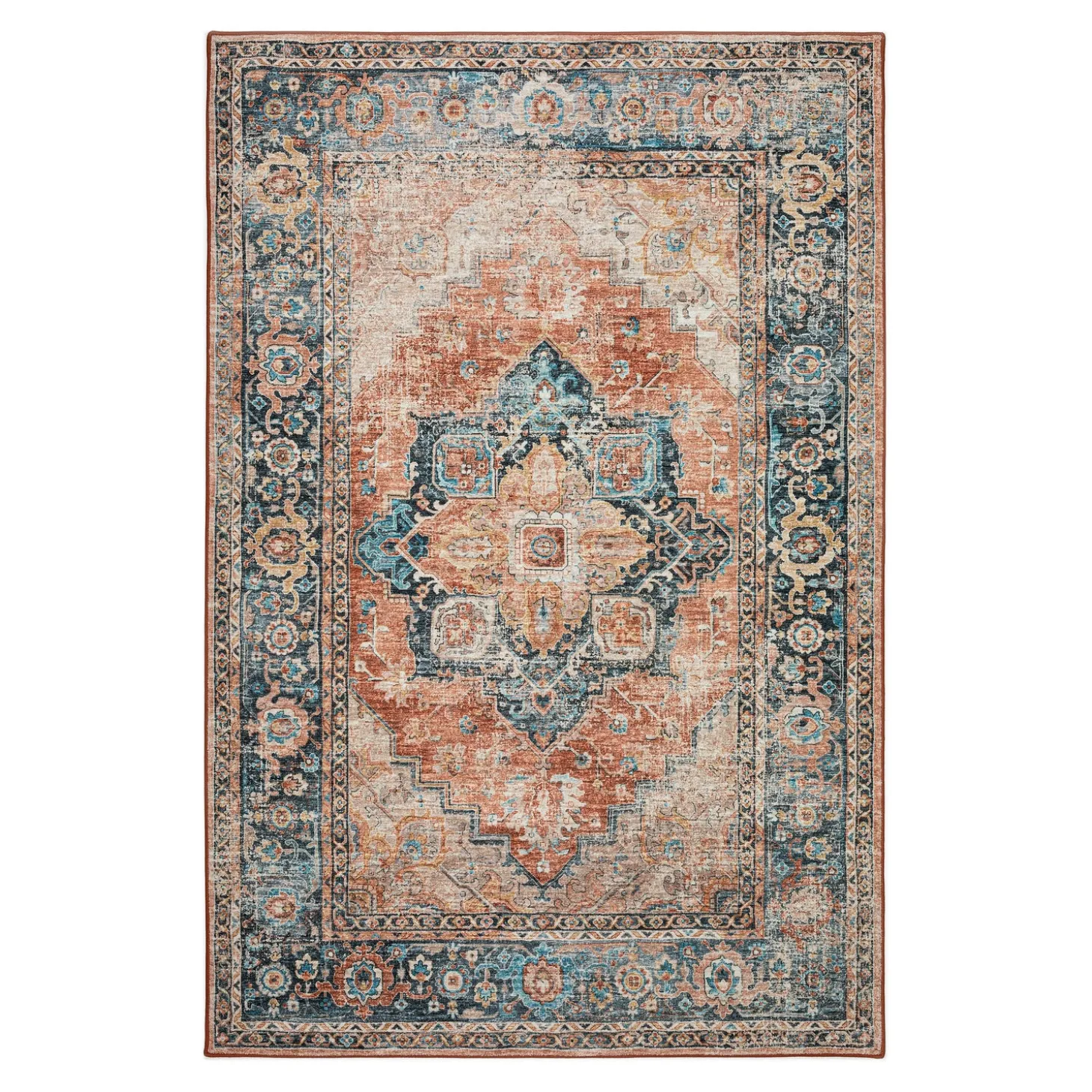 Area Rugs>Plow & Hearth Indoor/Outdoor Graves Mill Medallion Rug, 2'6" x 12' Runner