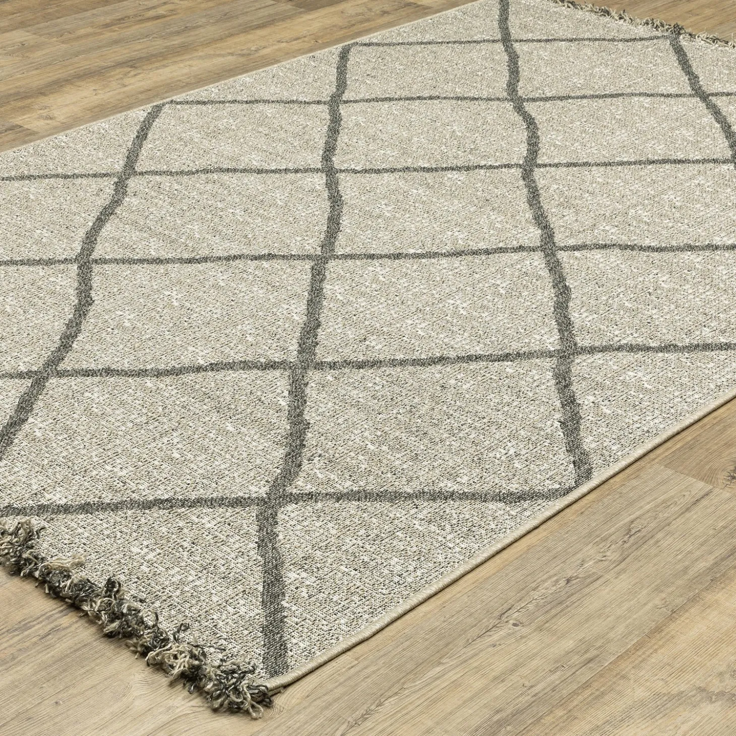 Area Rugs>Plow & Hearth Indoor/Outdoor Huntington Lattice Polypropylene Rug, 9'10" x 12'10"