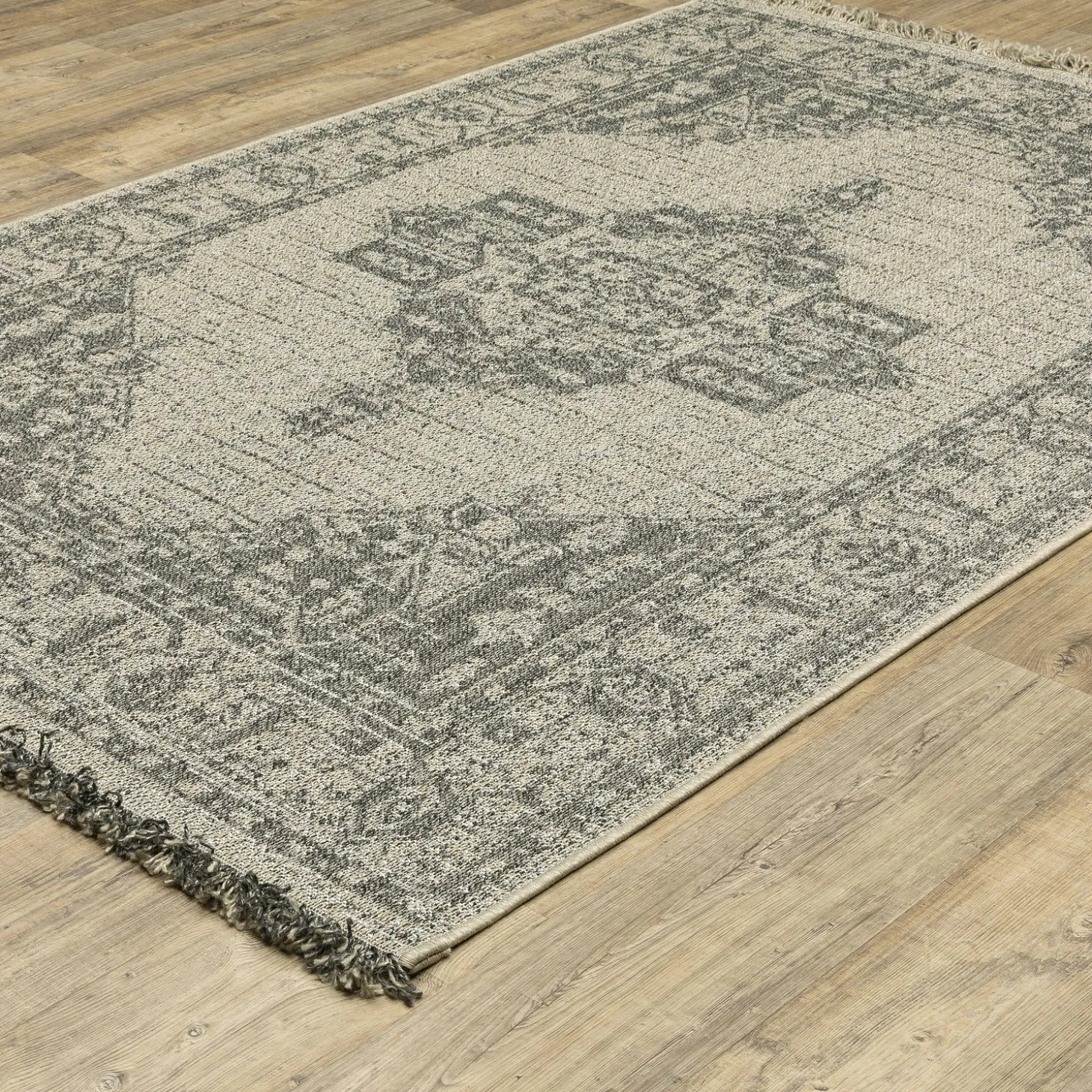 Area Rugs>Plow & Hearth Indoor/Outdoor Huntington Medallion Polypropylene Rug, 1'10" x 7'6"