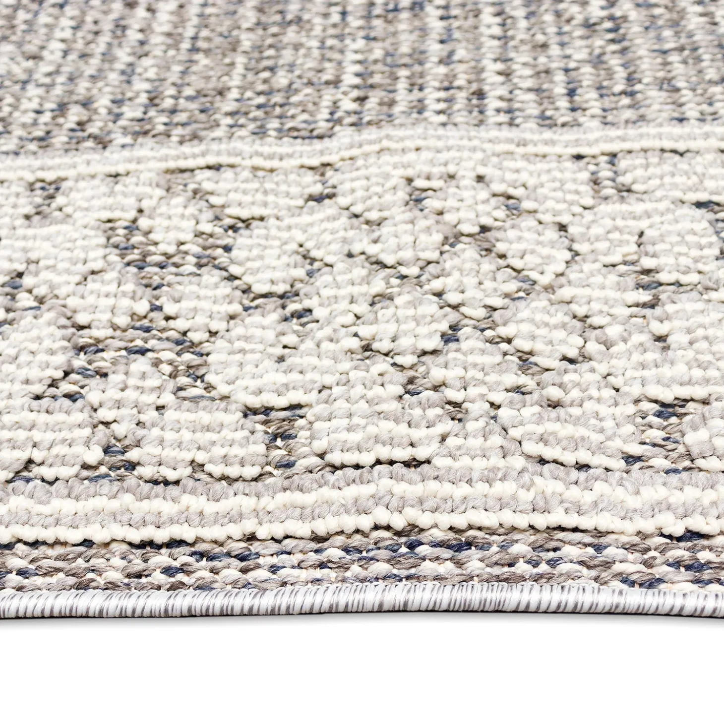 Area Rugs>Plow & Hearth Indoor/Outdoor Kitty Hawk Border Rug, 6'9" x 9'4"