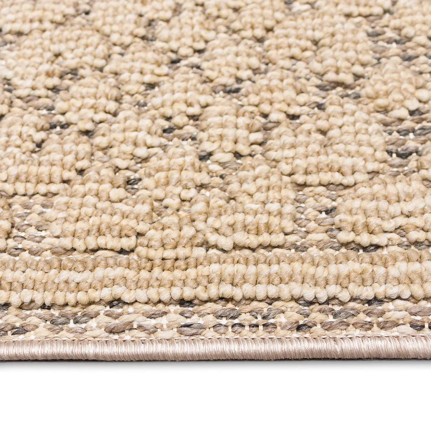Area Rugs>Plow & Hearth Indoor/Outdoor Kitty Hawk Border Rug, 6'9" x 9'4"
