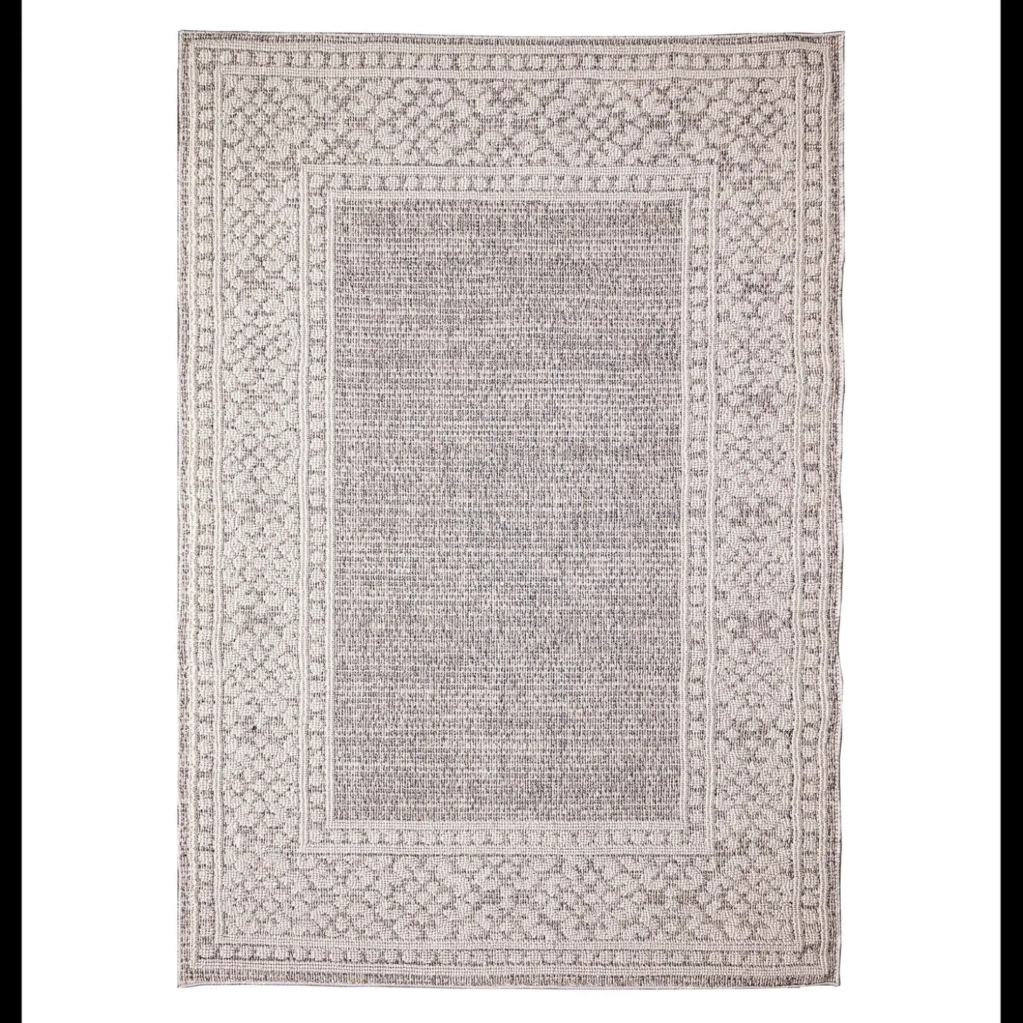Area Rugs>Plow & Hearth Indoor/Outdoor Kitty Hawk Border Rug, 6'9" x 9'4"