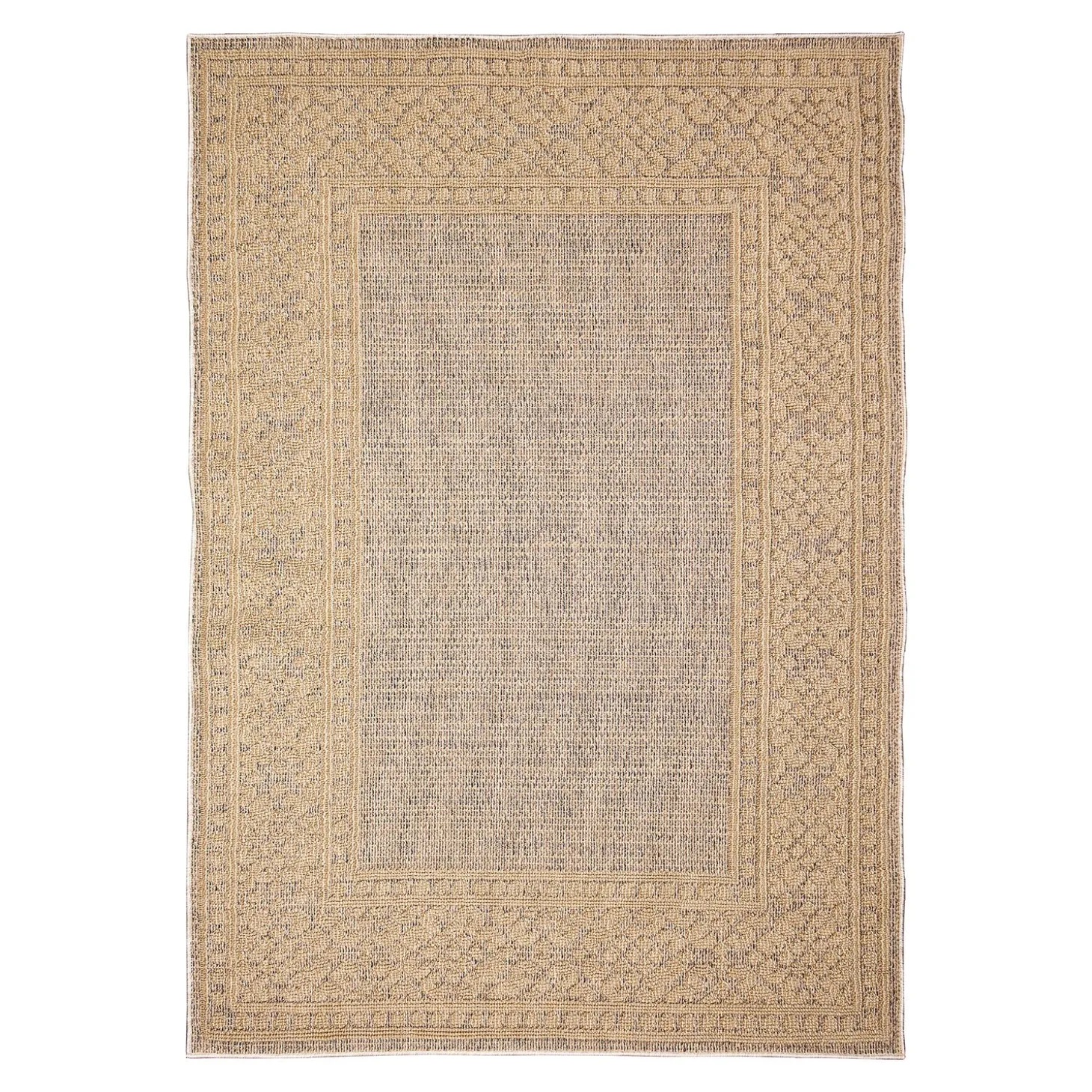 Area Rugs>Plow & Hearth Indoor/Outdoor Kitty Hawk Border Rug, 6'9" x 9'4"