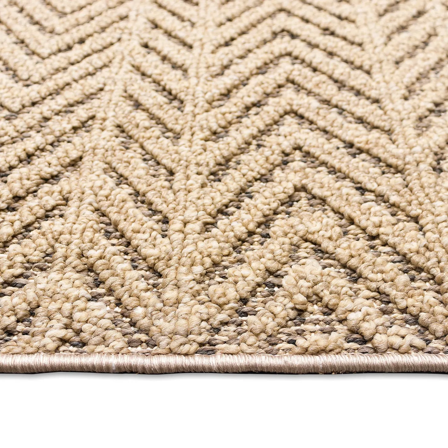 Area Rugs>Plow & Hearth Indoor/Outdoor Kitty Hawk Chevron Rug, 5'3" x 7'3" Silver