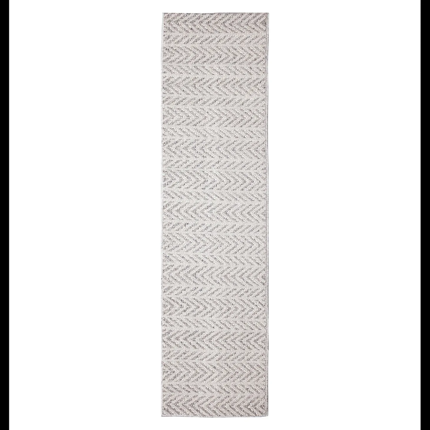 Area Rugs>Plow & Hearth Indoor/Outdoor Kitty Hawk Chevron Rug, 5'3" x 7'3" Silver